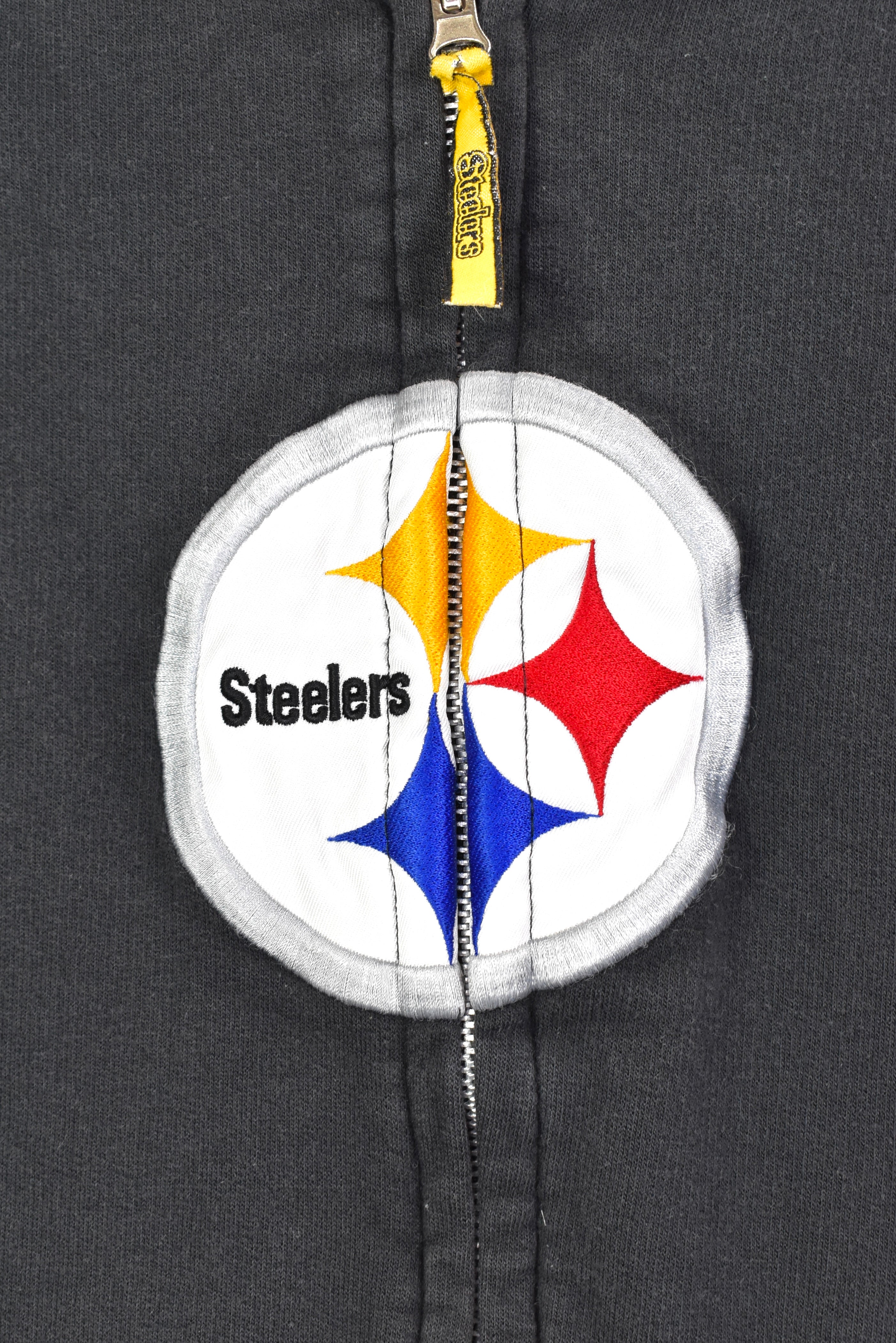 Vintage NFL Pittsburgh Steelers embroidered black hoodie | XL PRO SPORT