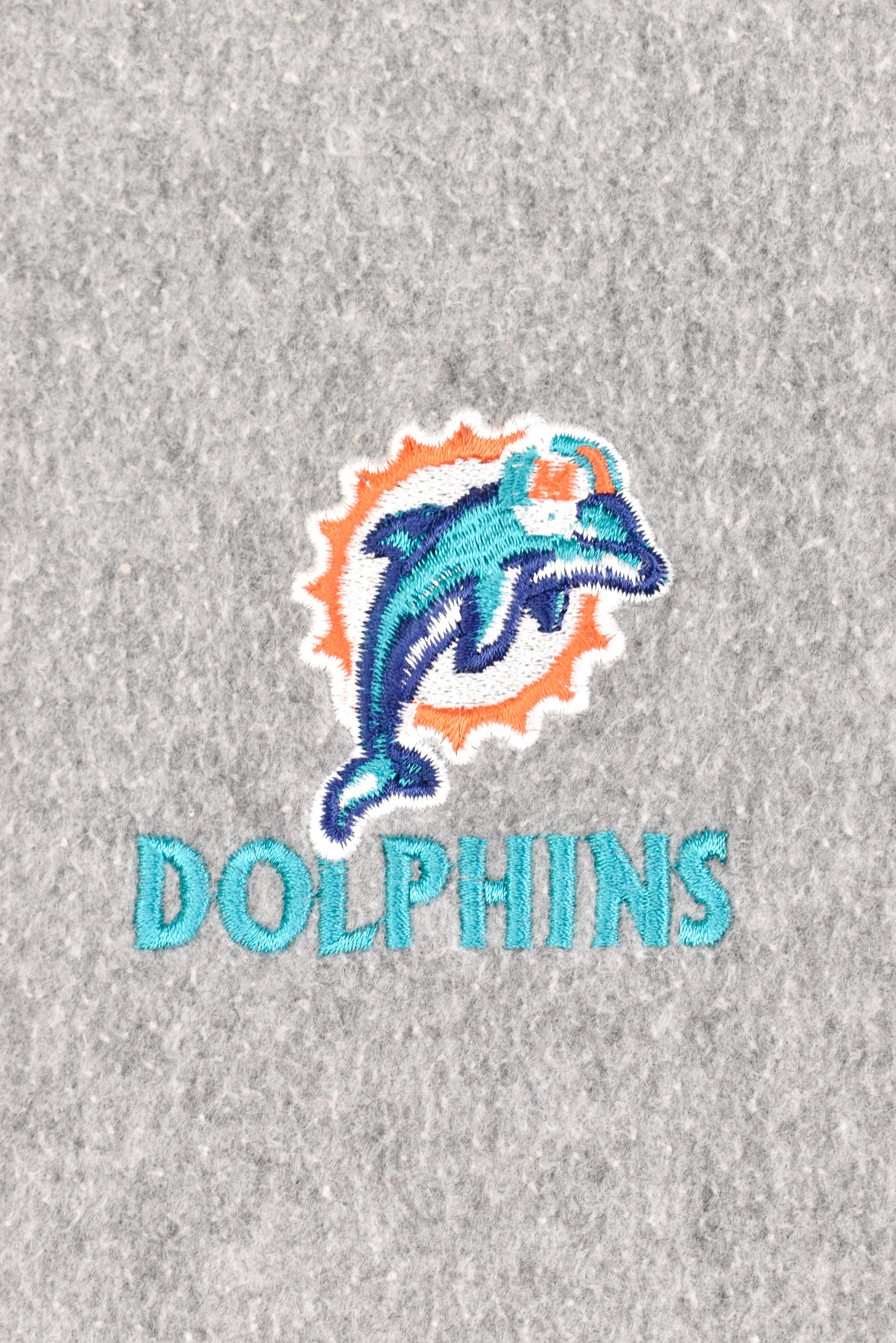 Vintage NFL Miami Dolphins embroidered grey fleece sweatshirt | XL PRO SPORT