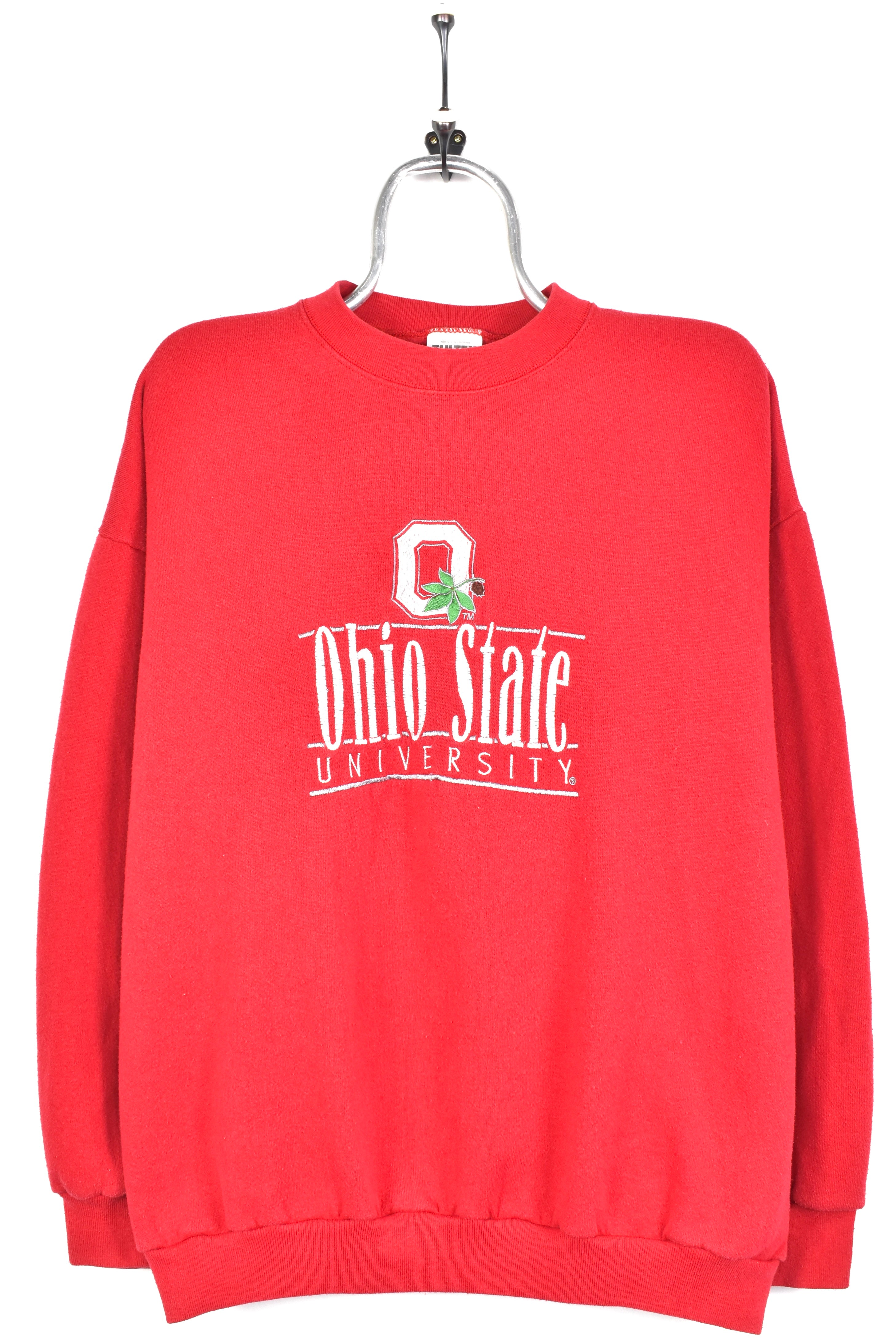 VINTAGE OHIO STATE UNIVERSITY EMBROIDERED RED SWEATSHIRT | XL COLLEGE