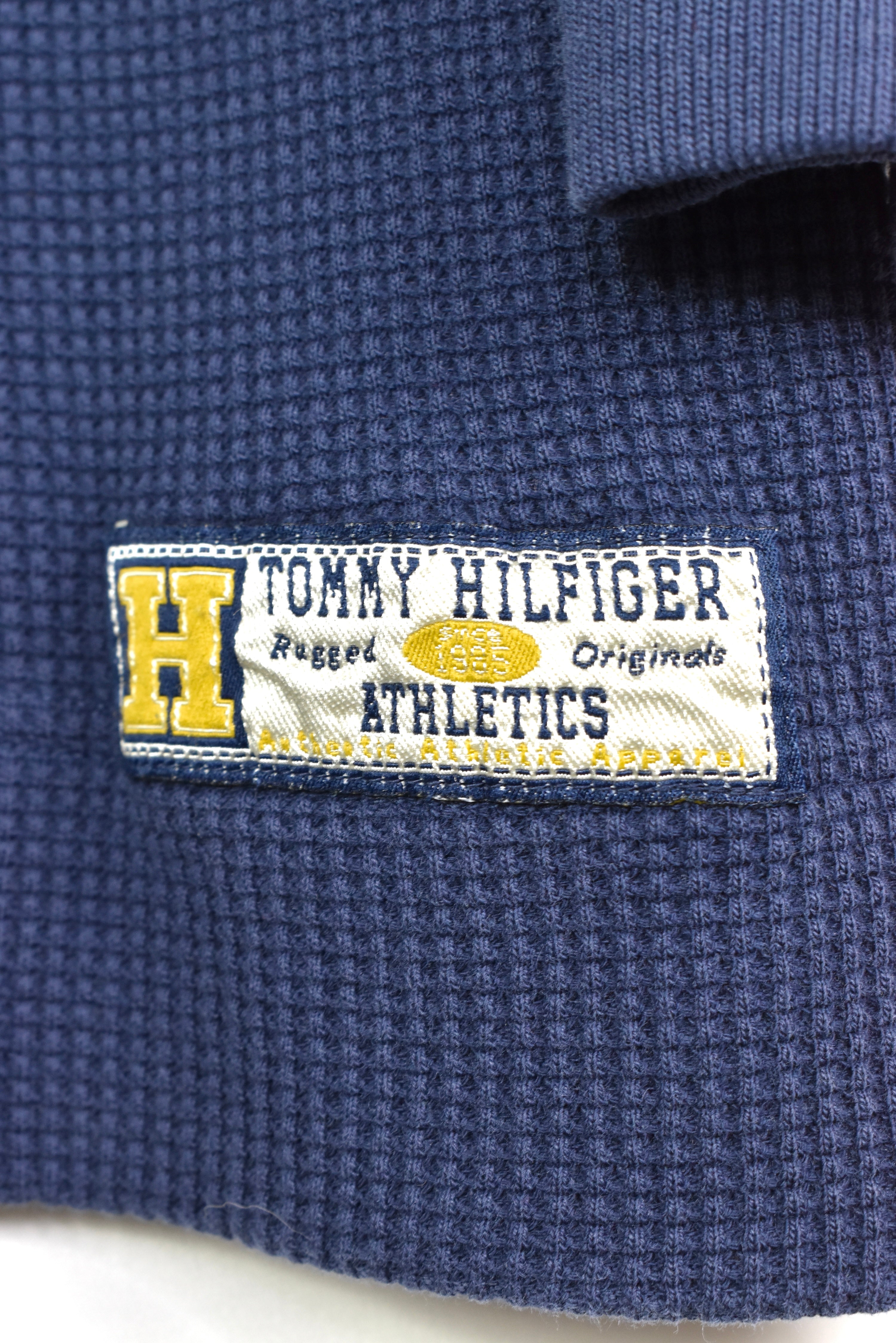 VINTAGE TOMMY HILFIGER EMBROIDERED NAVY POLO SWEATSHIRT | XXL TOMMY HILFIGER