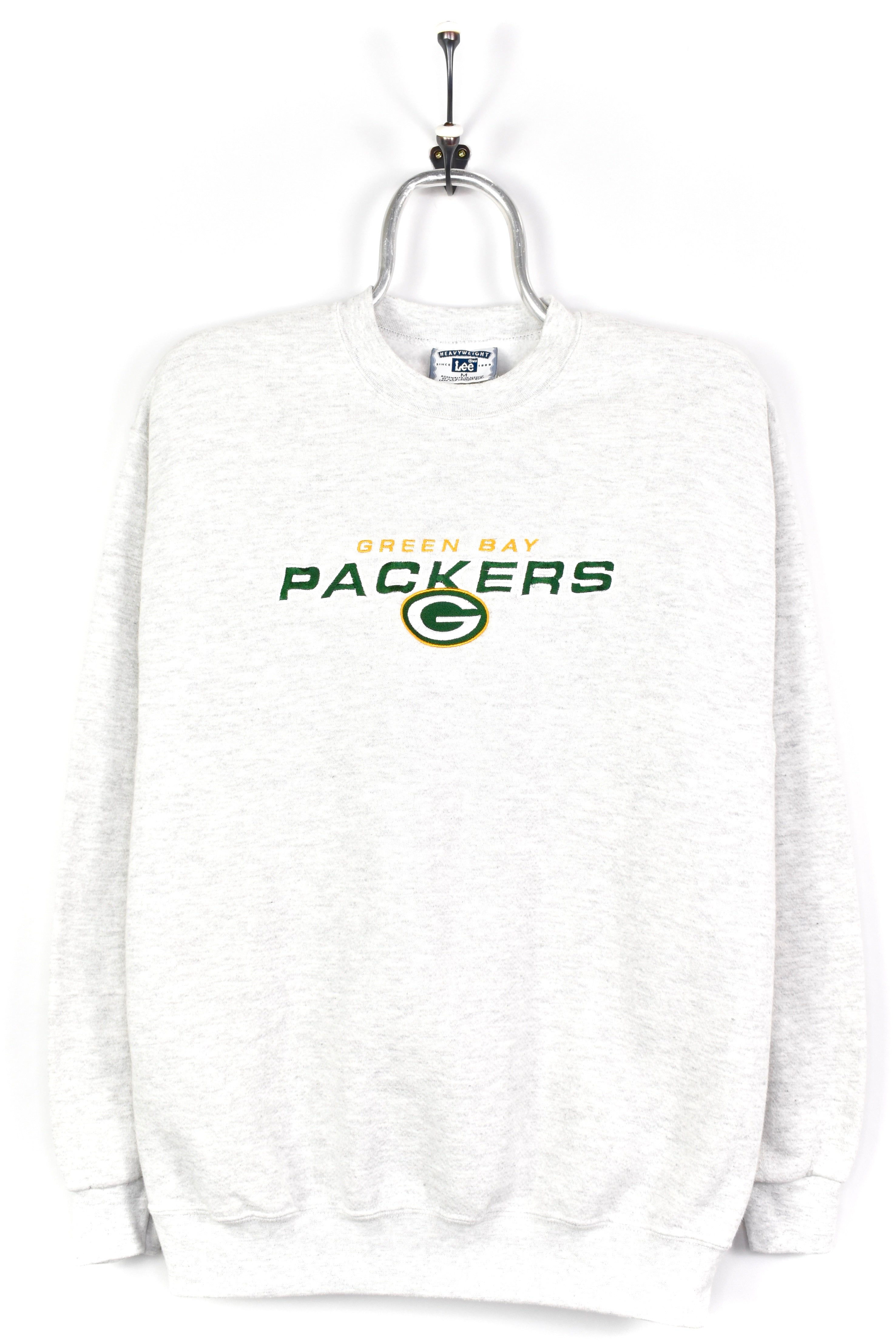 VINTAGE NFL GREEN BAY PACKERS EMBROIDERED GREY SWEATSHIRT | MEDIUM PRO SPORT