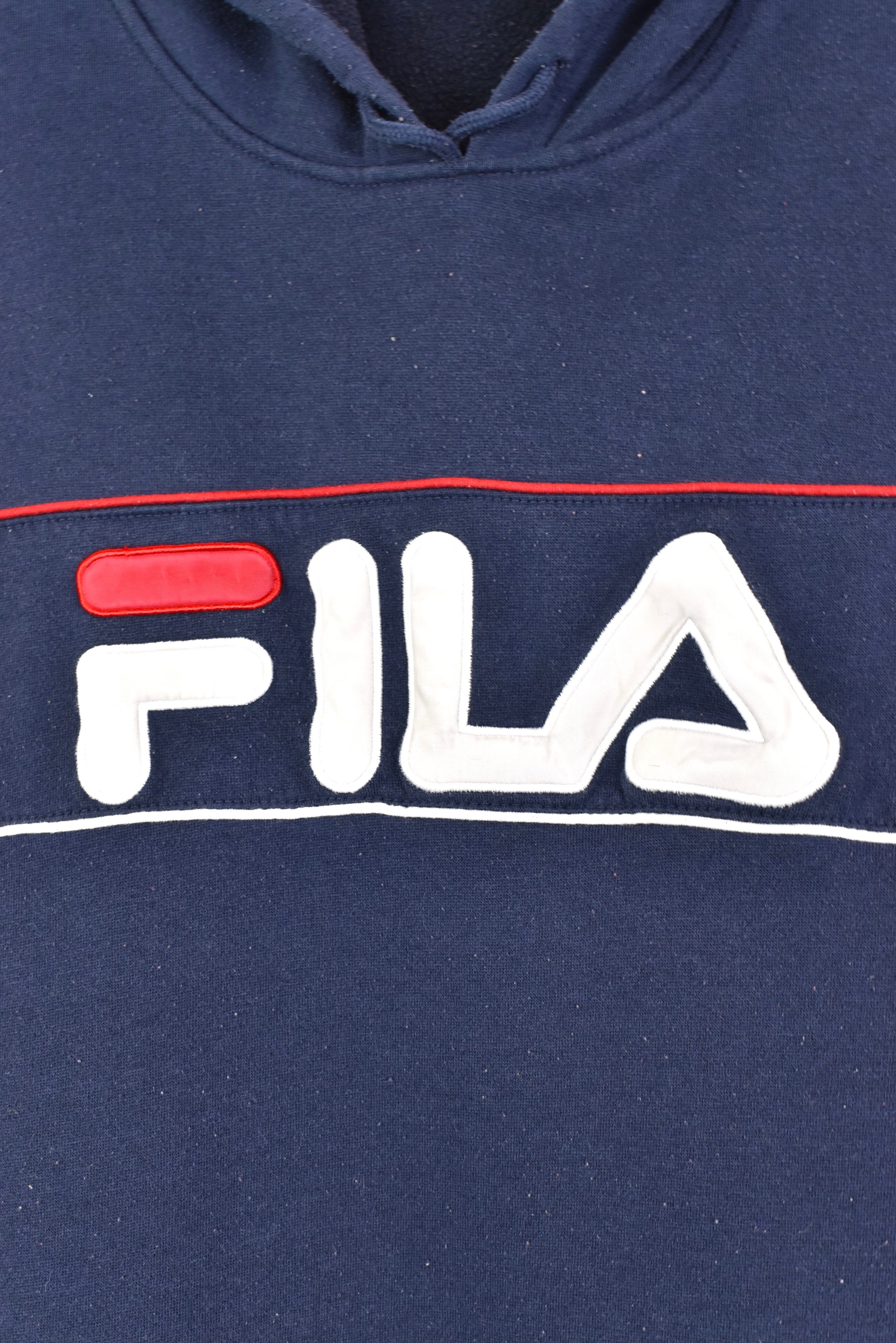 Vintage fila embroidered navy hoodie | large FILA