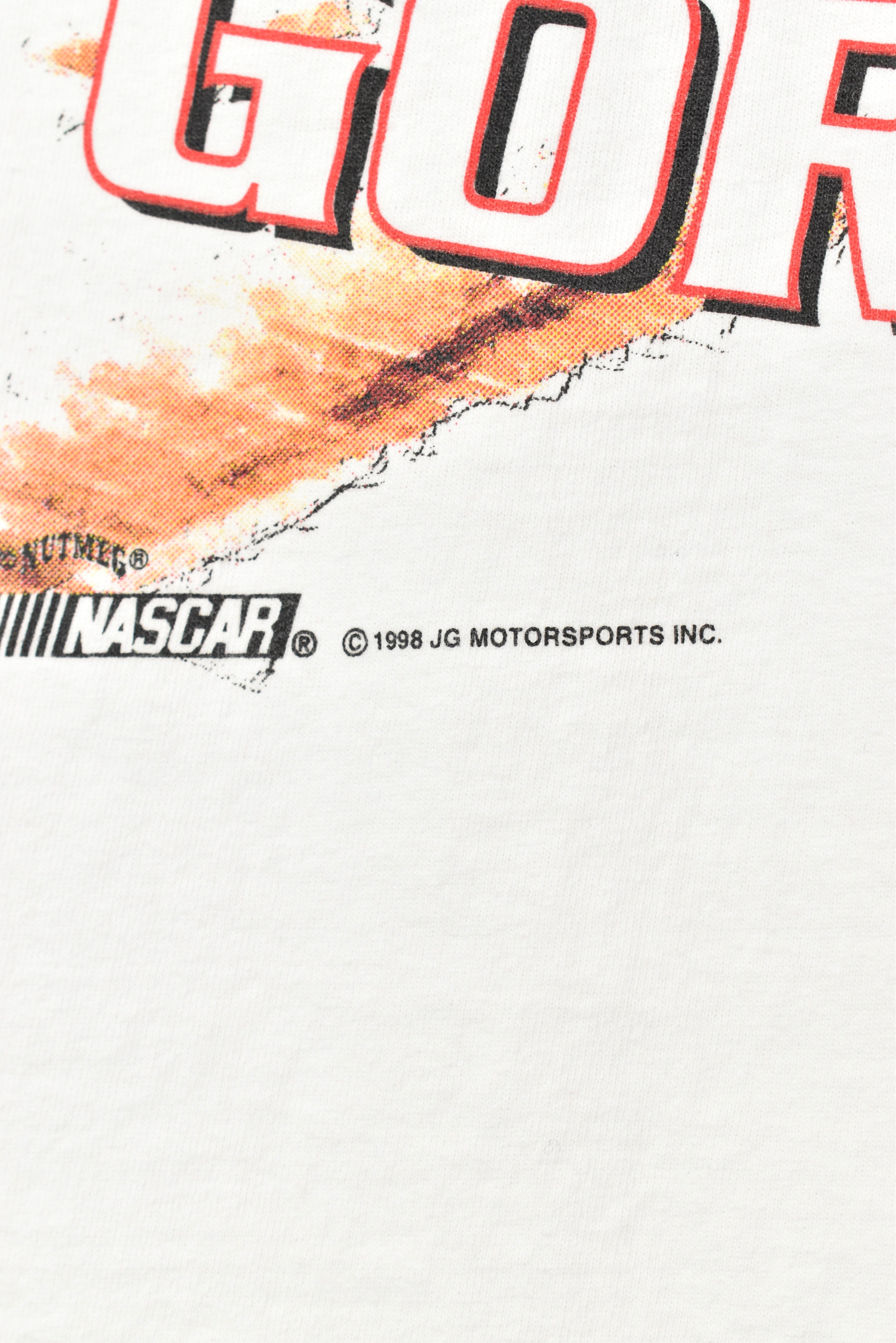 VINTAGE 1998 NASCAR WHITE T-SHIRT | MEDIUM NASCAR / RACING