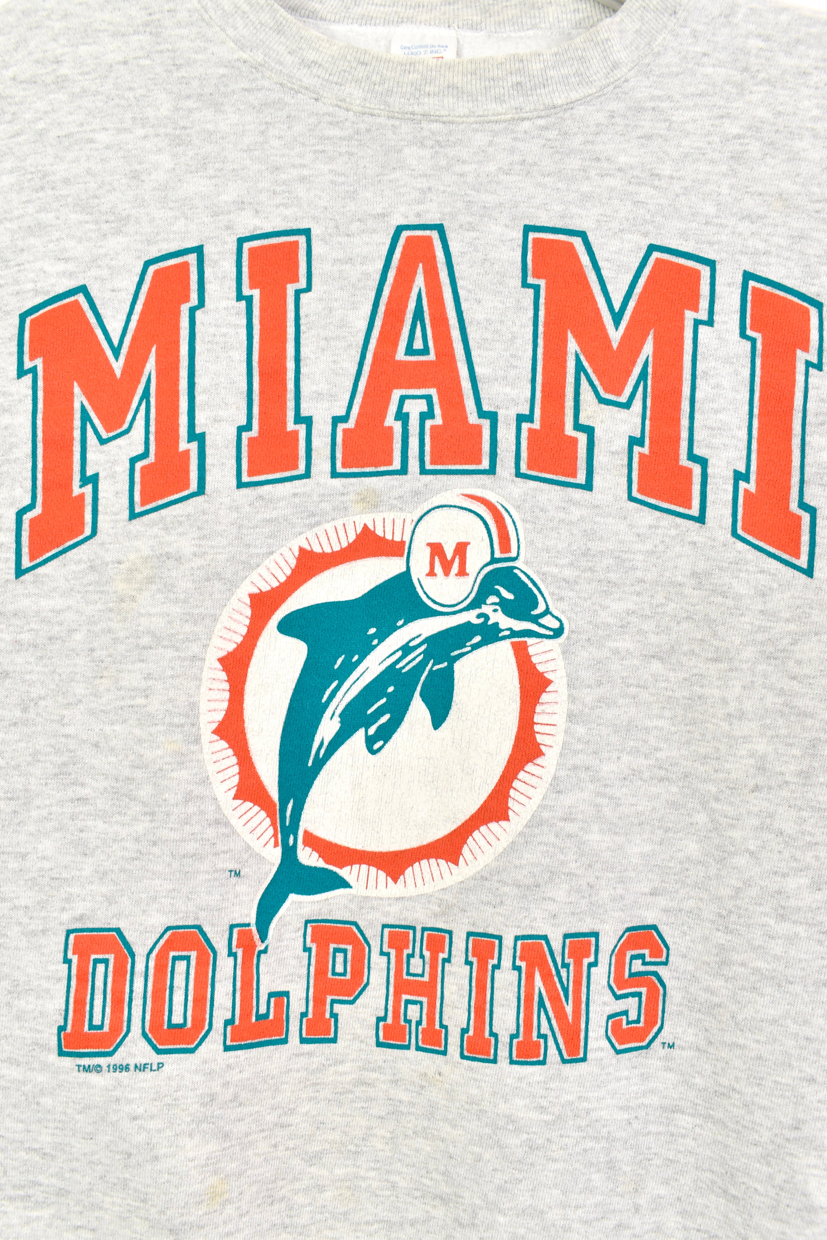 Vintage 1996 NFL Miami Dolphins grey sweatshirt | Medium PRO SPORT