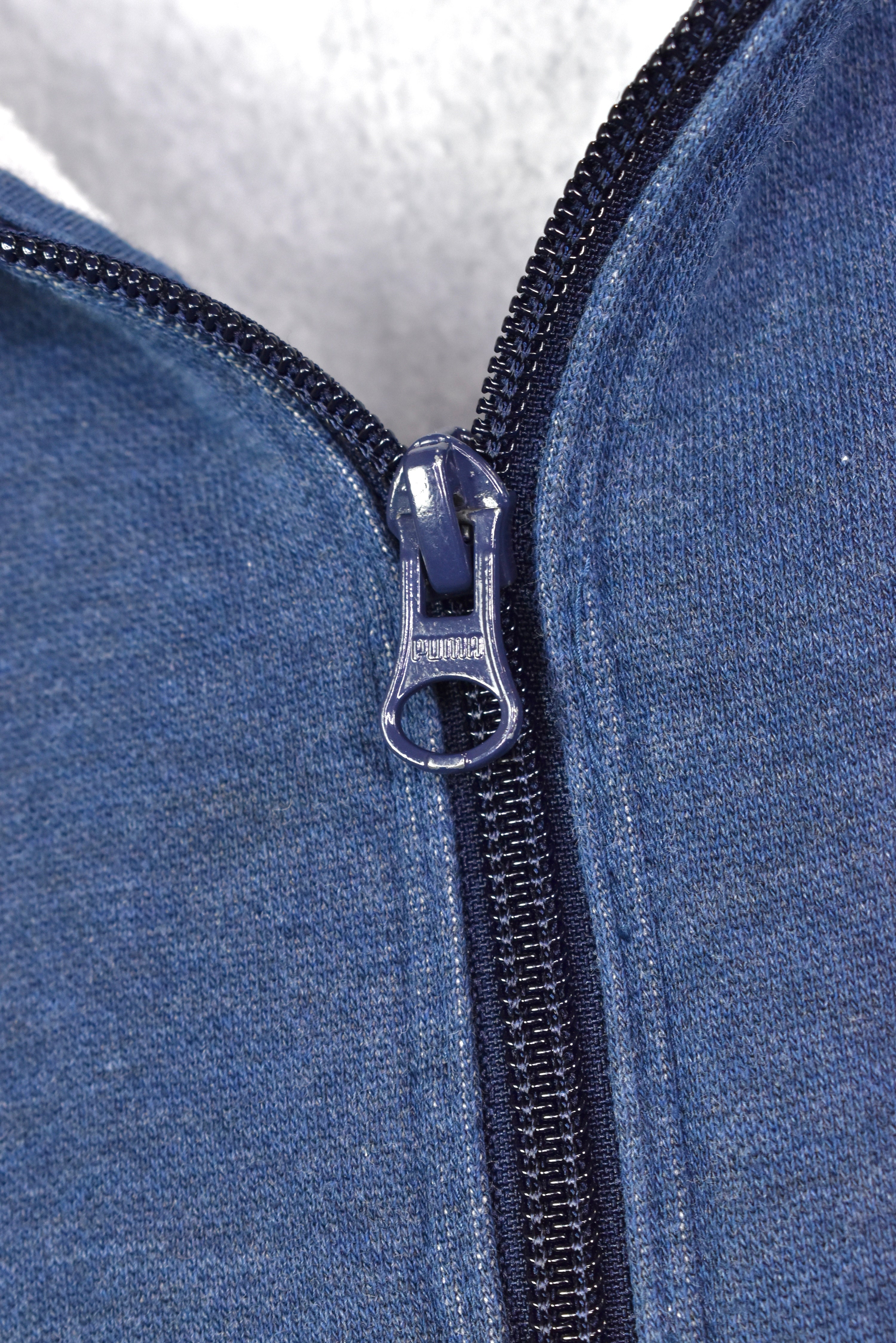 Vintage Puma sweatshirt, long sleeve blue embroidered jacket - AU L PUMA