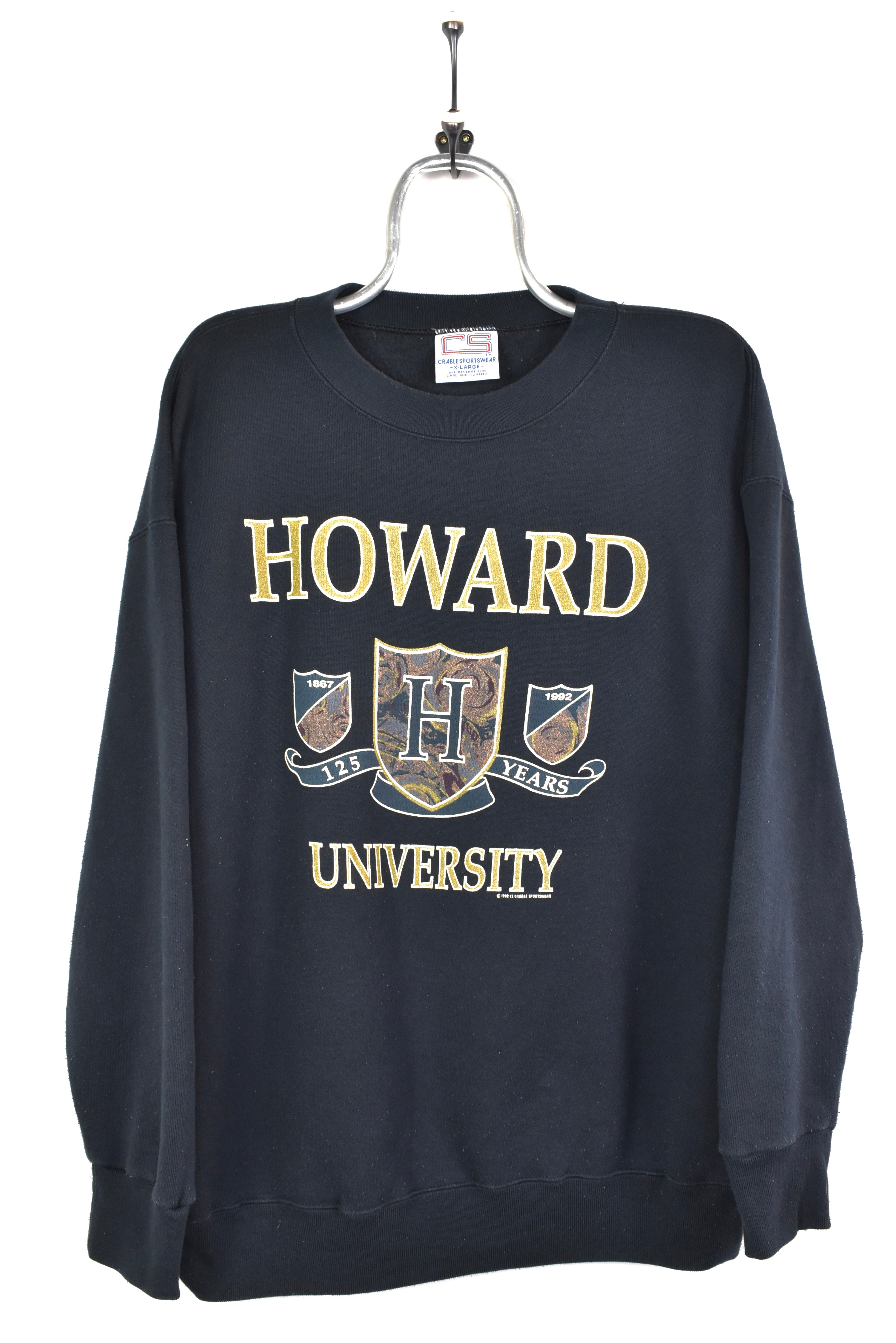 VINTAGE 1992 HOWARD UNIVERSITY BLACK SWEATSHIRT | XL COLLEGE