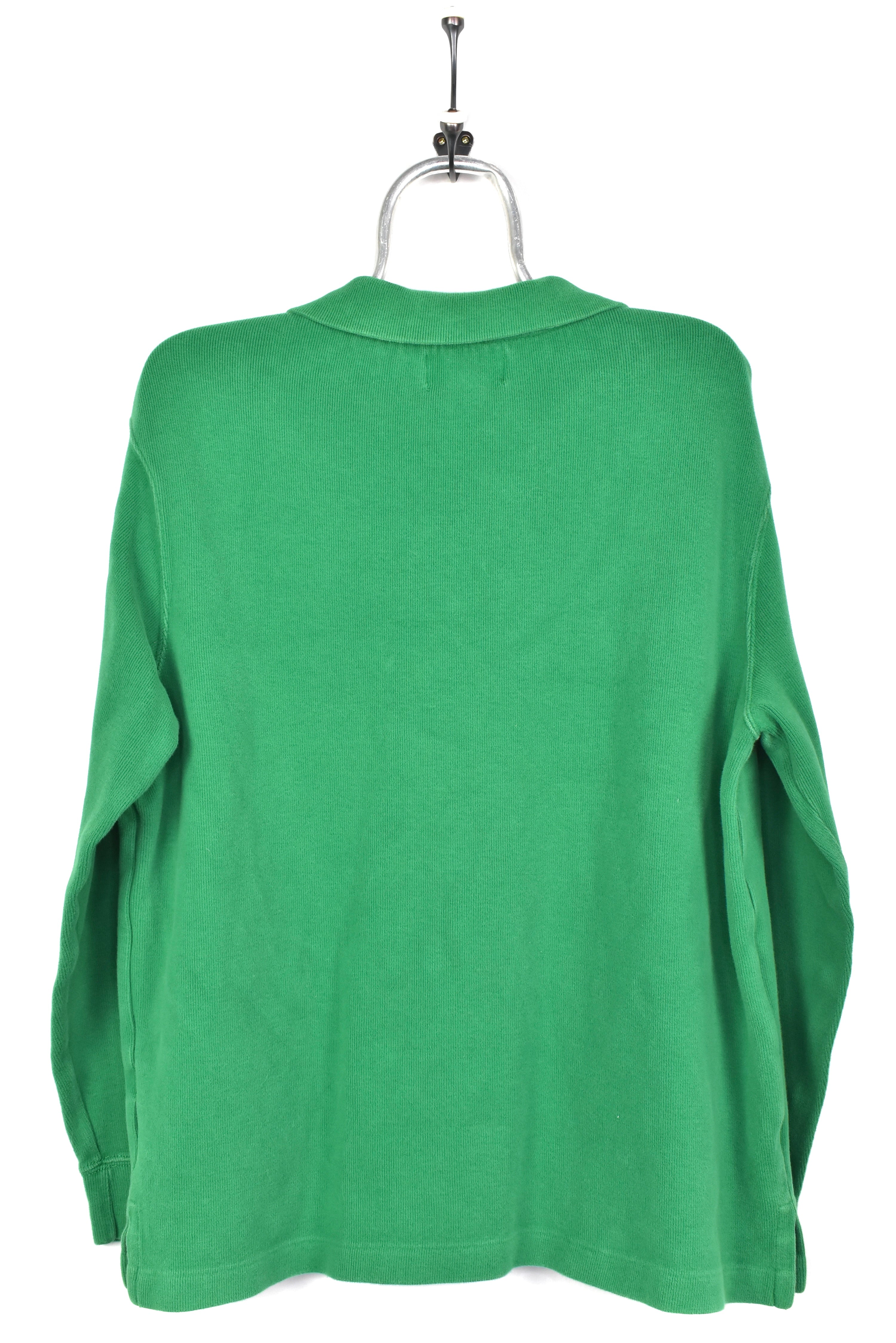 VINTAGE RALPH LAUREN EMBROIDERED 1/4 ZIP GREEN SWEATSHIRT | LARGE RALPH LAUREN