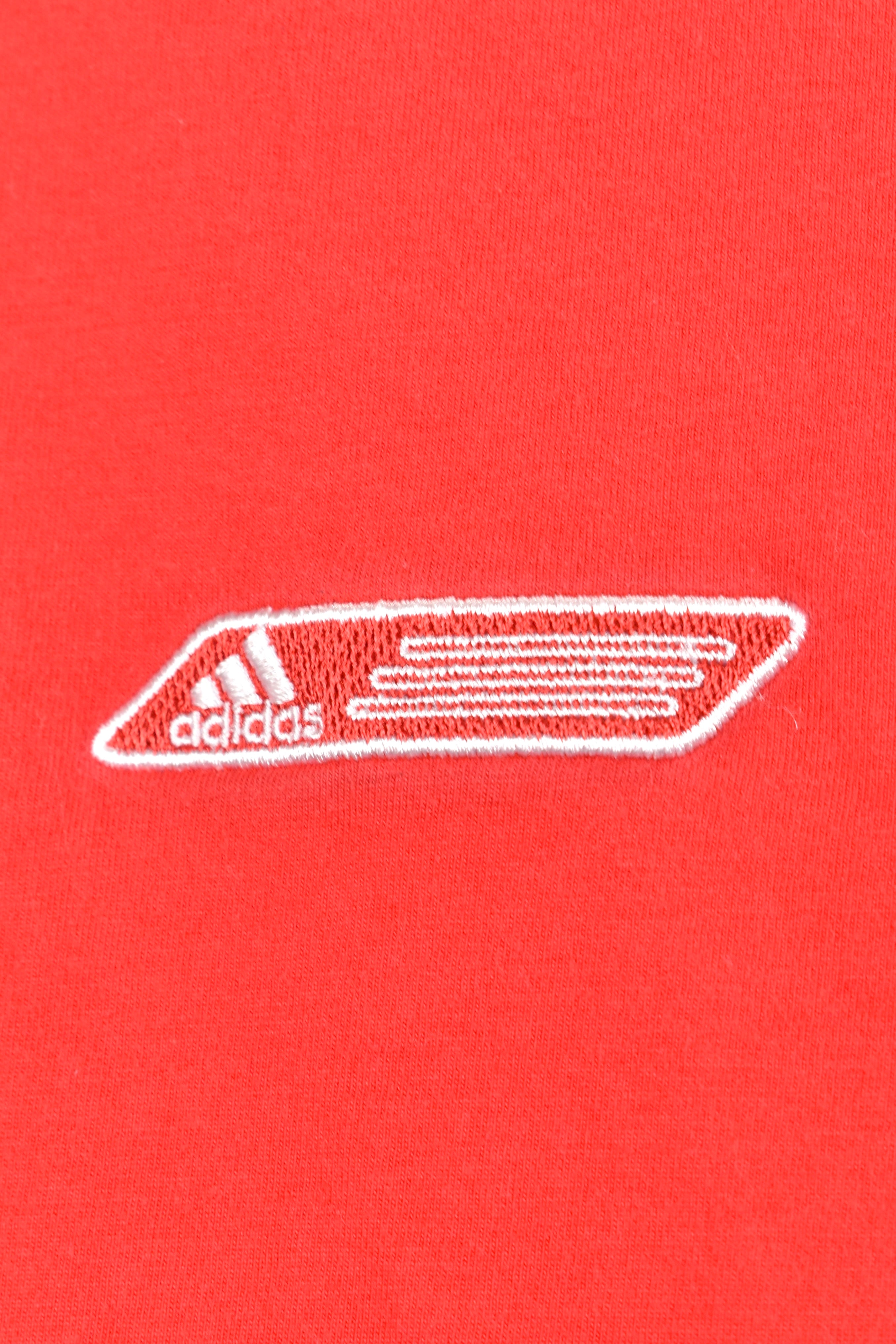 Vintage Adidas shirt, red embroidered tee - AU L ADIDAS