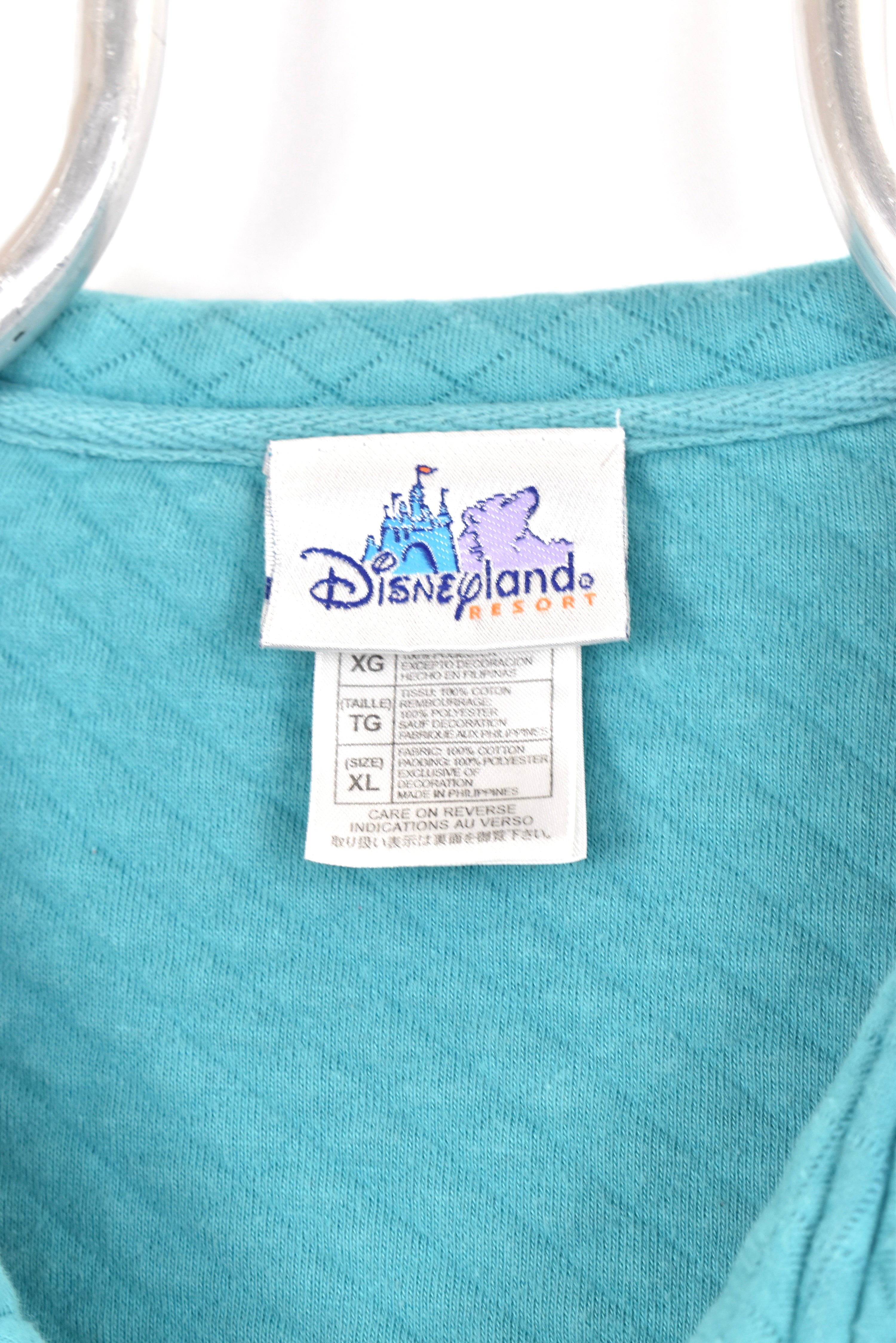 Women's vintage Disney sweatshirt, embroidered Disneyland 1/4 zip - AU XL DISNEY / CARTOON