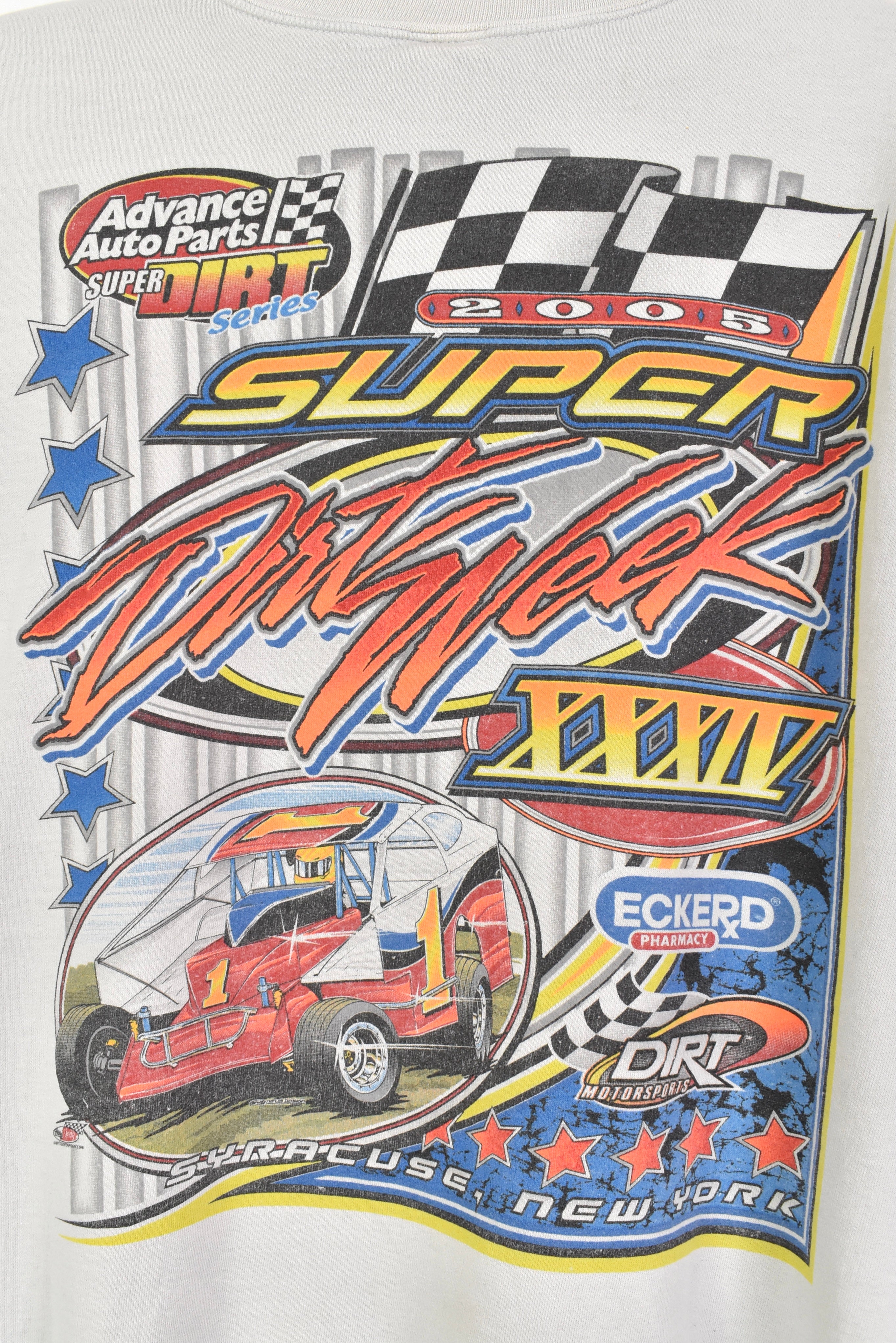 Vintage Super Dirt Series racing grey sweatshirt | Large NASCAR / RACING