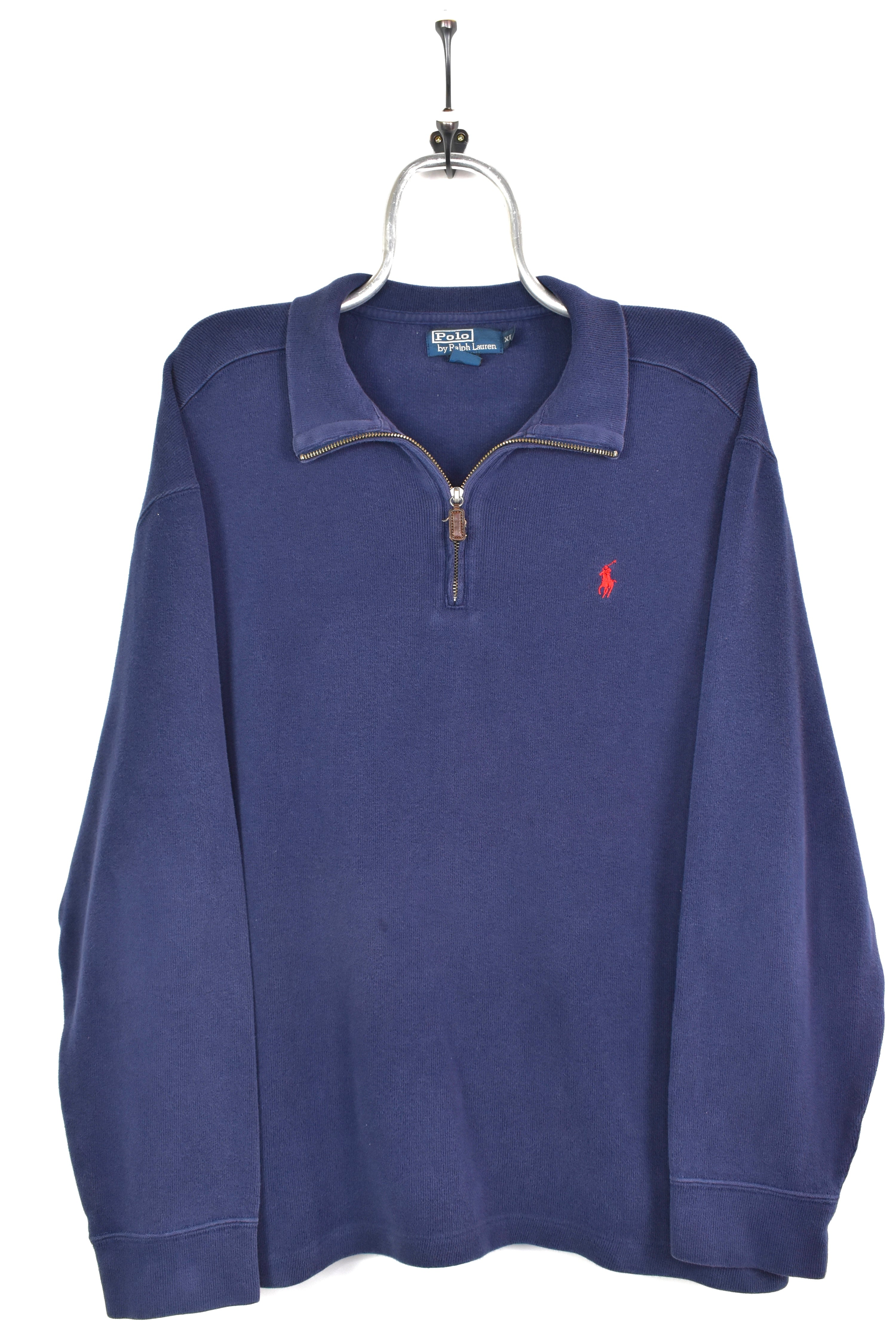 VINTAGE RALPH LAUREN EMBROIDERED NAVY 1/4 ZIP SWEATSHIRT | XL RALPH LAUREN