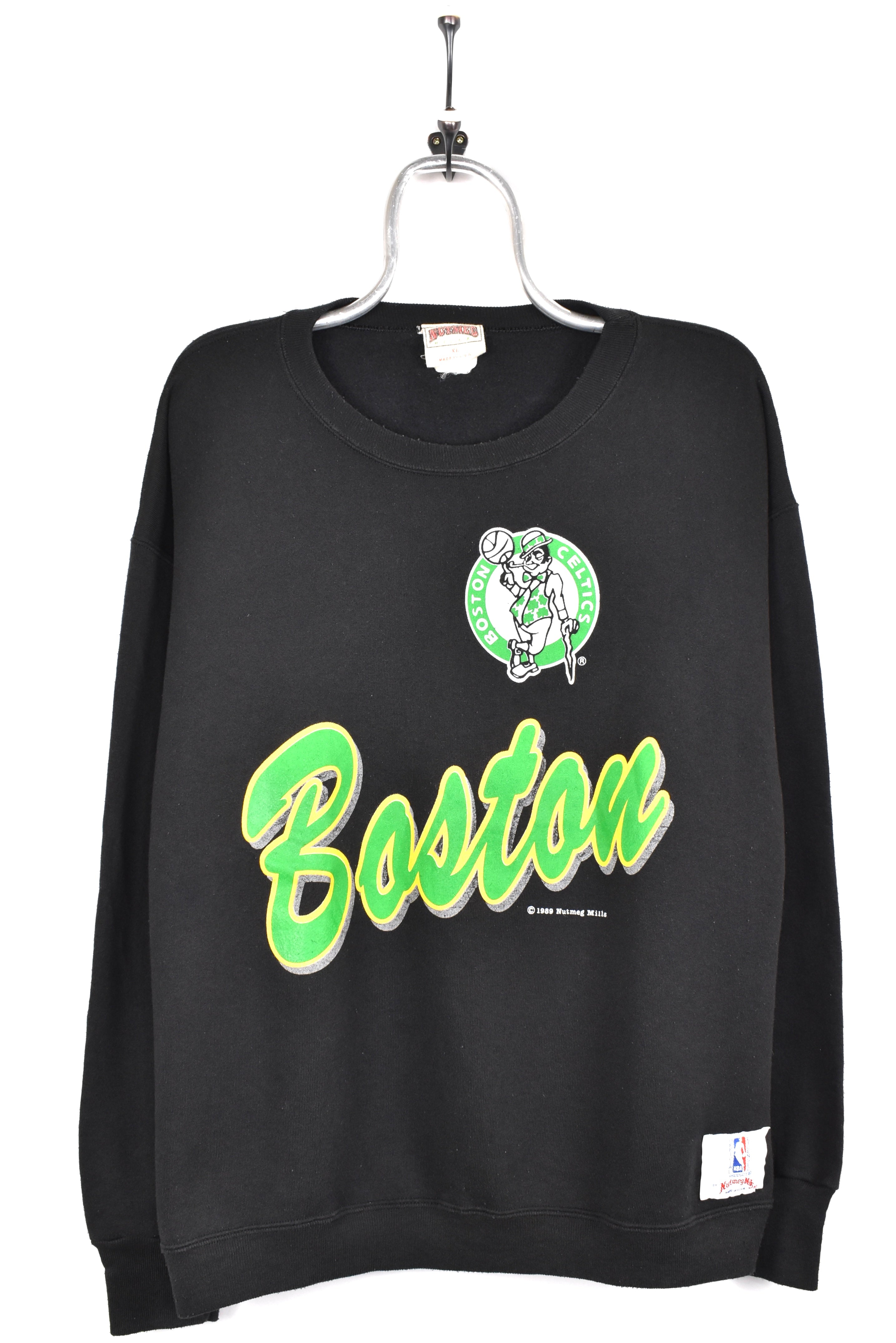 Vintage Boston Celtics sweatshirt, 1989 NBA black graphic crewneck - AU XL PRO SPORT