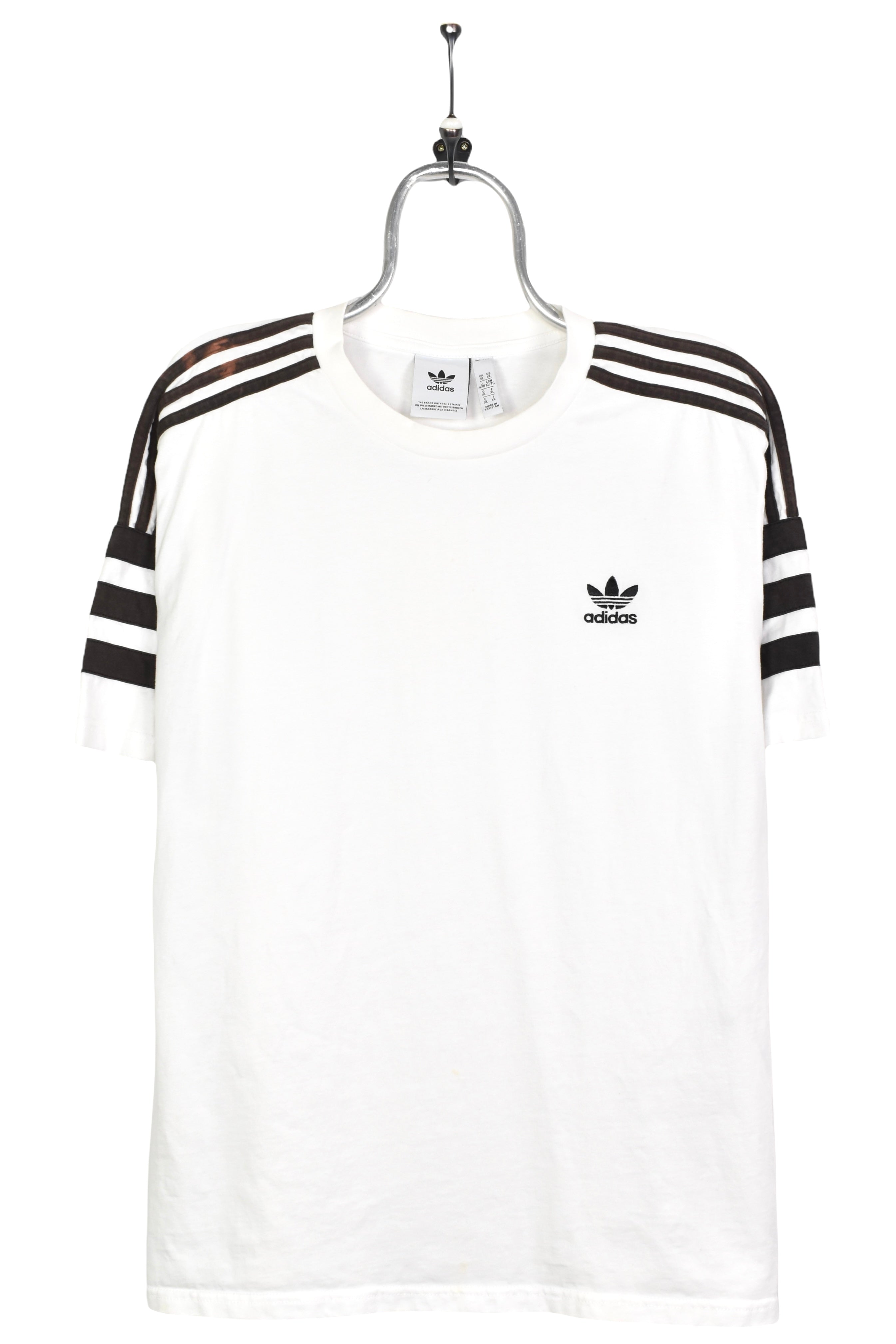Vintage Adidas shirt, embroidered tee - large, white ADIDAS