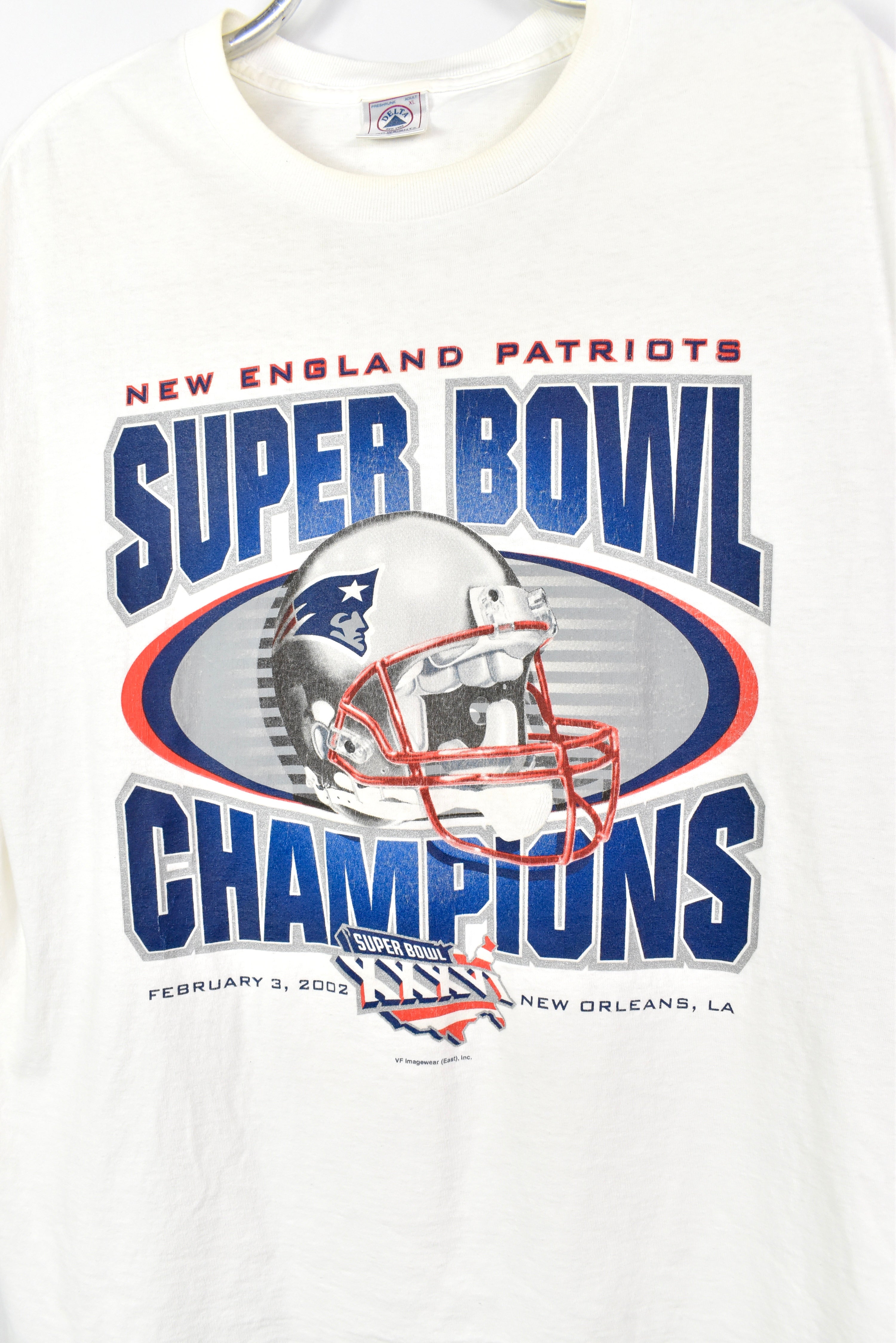 VINTAGE NFL NEW ENGLAND PATRIOTS WHITE MUSCLE T-SHIRT | XL PRO SPORT