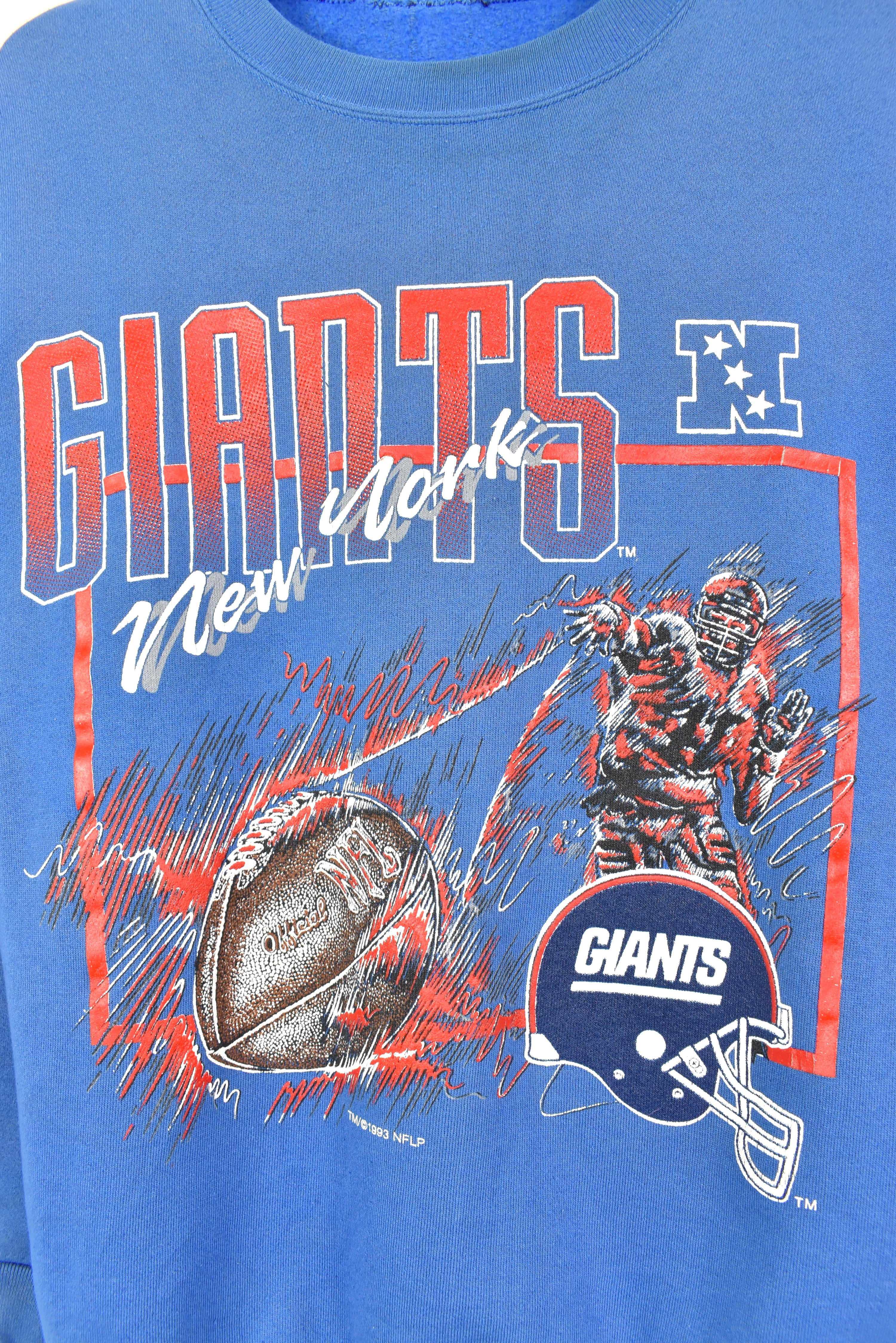 VINTAGE 1993 NFL NEW YORK GIANTS BLUE SWEATSHIRT | LARGE PRO SPORT