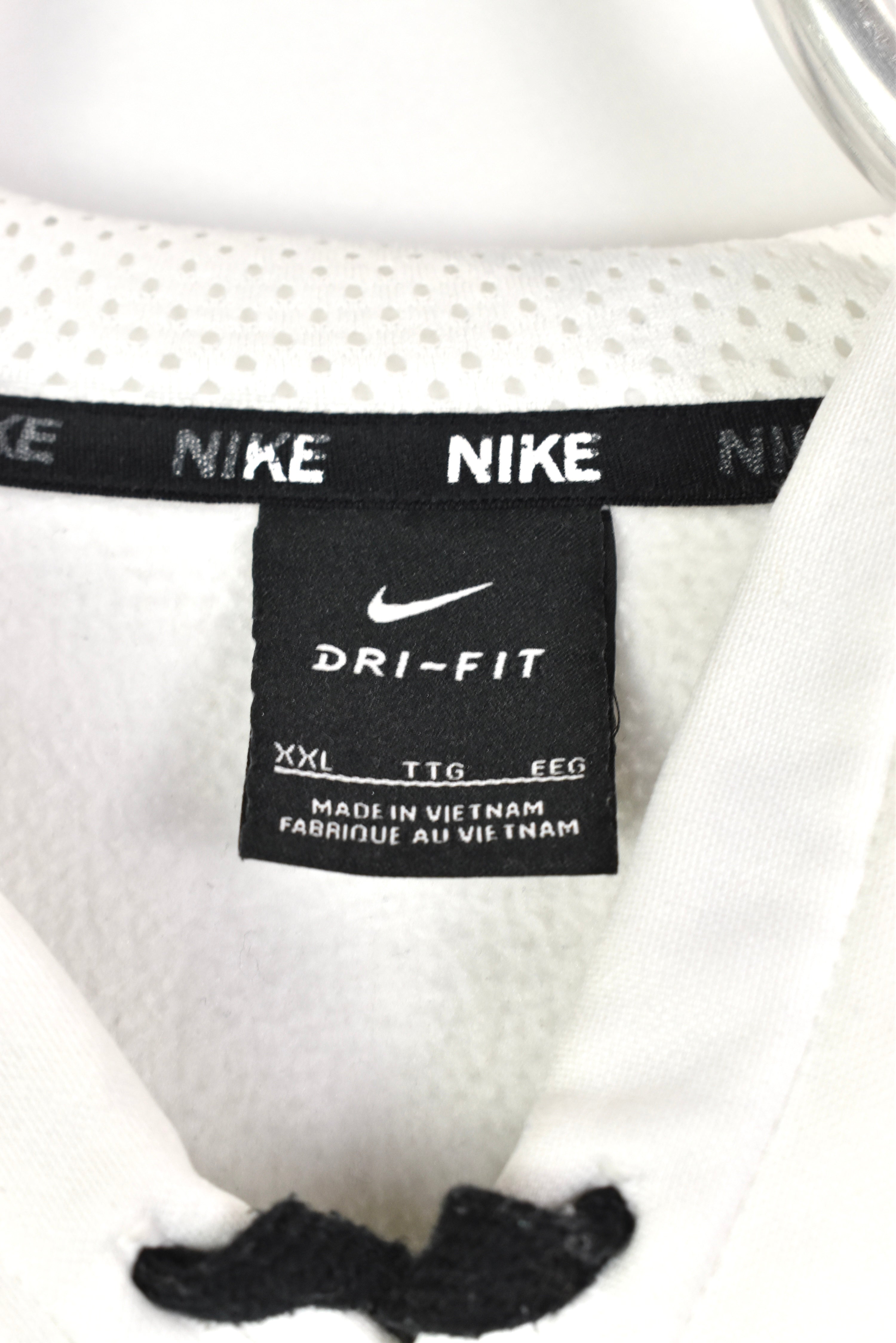 Vintage Nike hoodie, pullover swoosh graphic sweatshirt - XXL, white NIKE