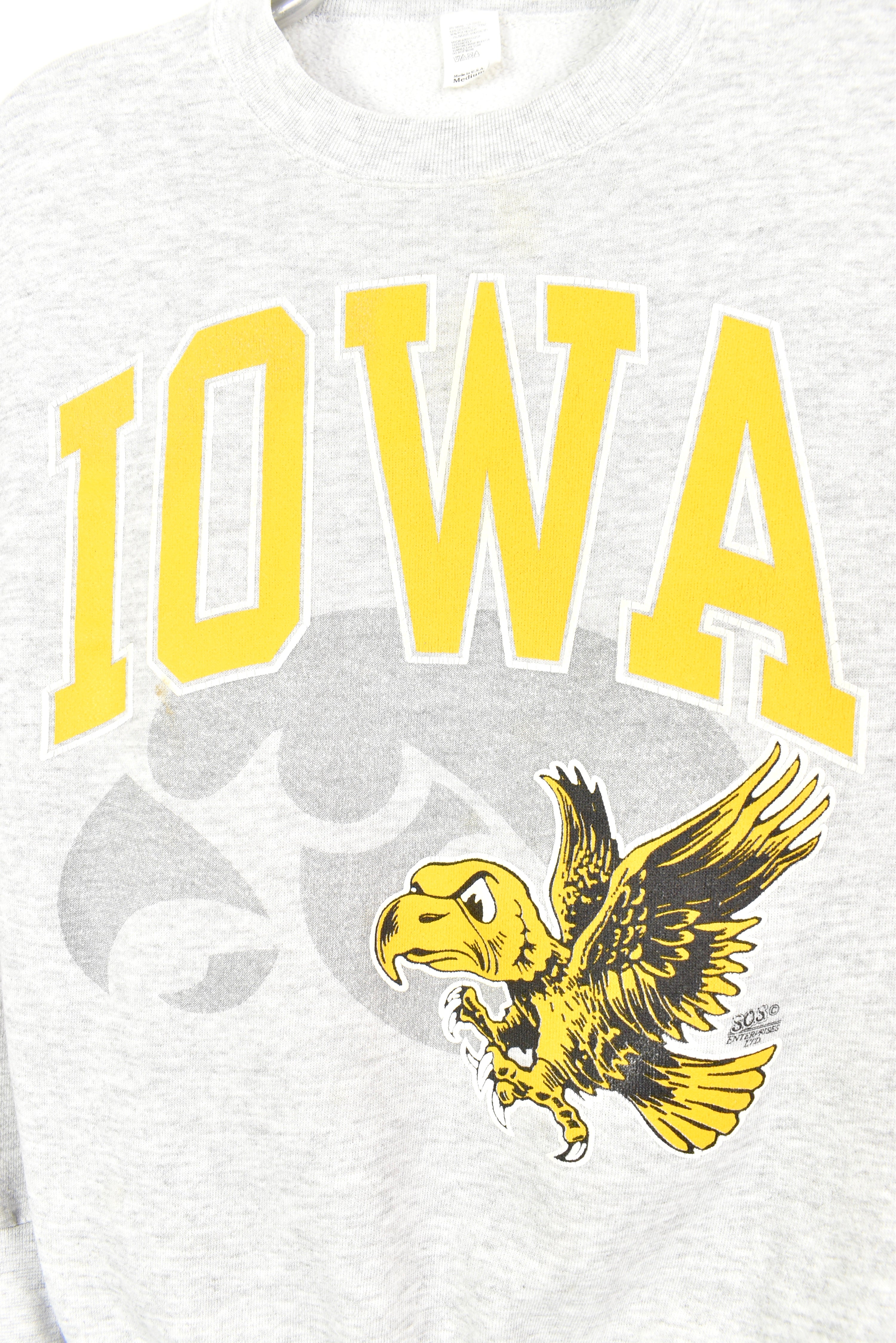 VINTAGE IOWA UNIVERSITY GREY SWEATSHIRT | MEDIUM COLLEGE