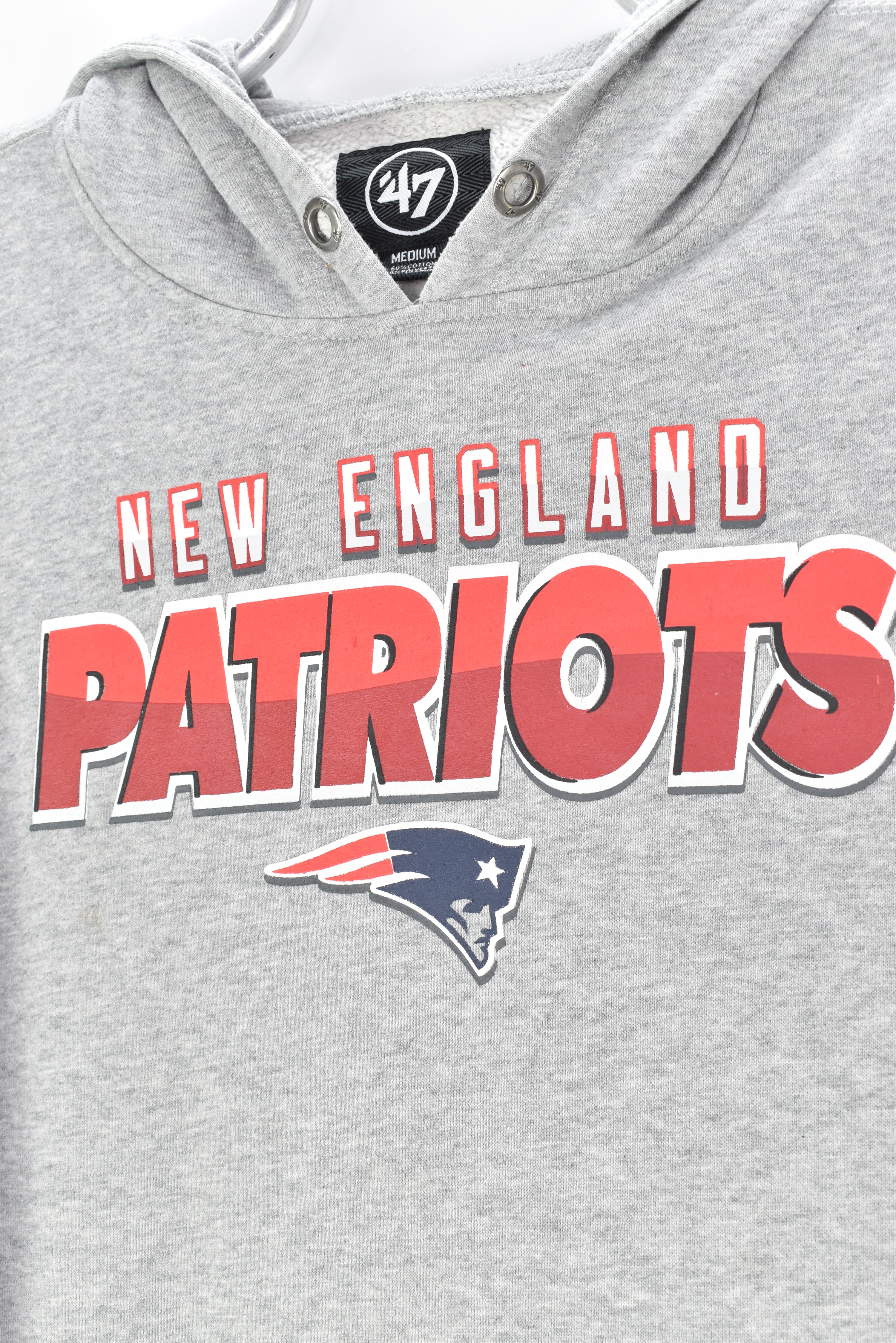 VINTAGE NFL NEW ENGLAND PATRIOTS GREY HOODIE | MEDIUM PRO SPORT