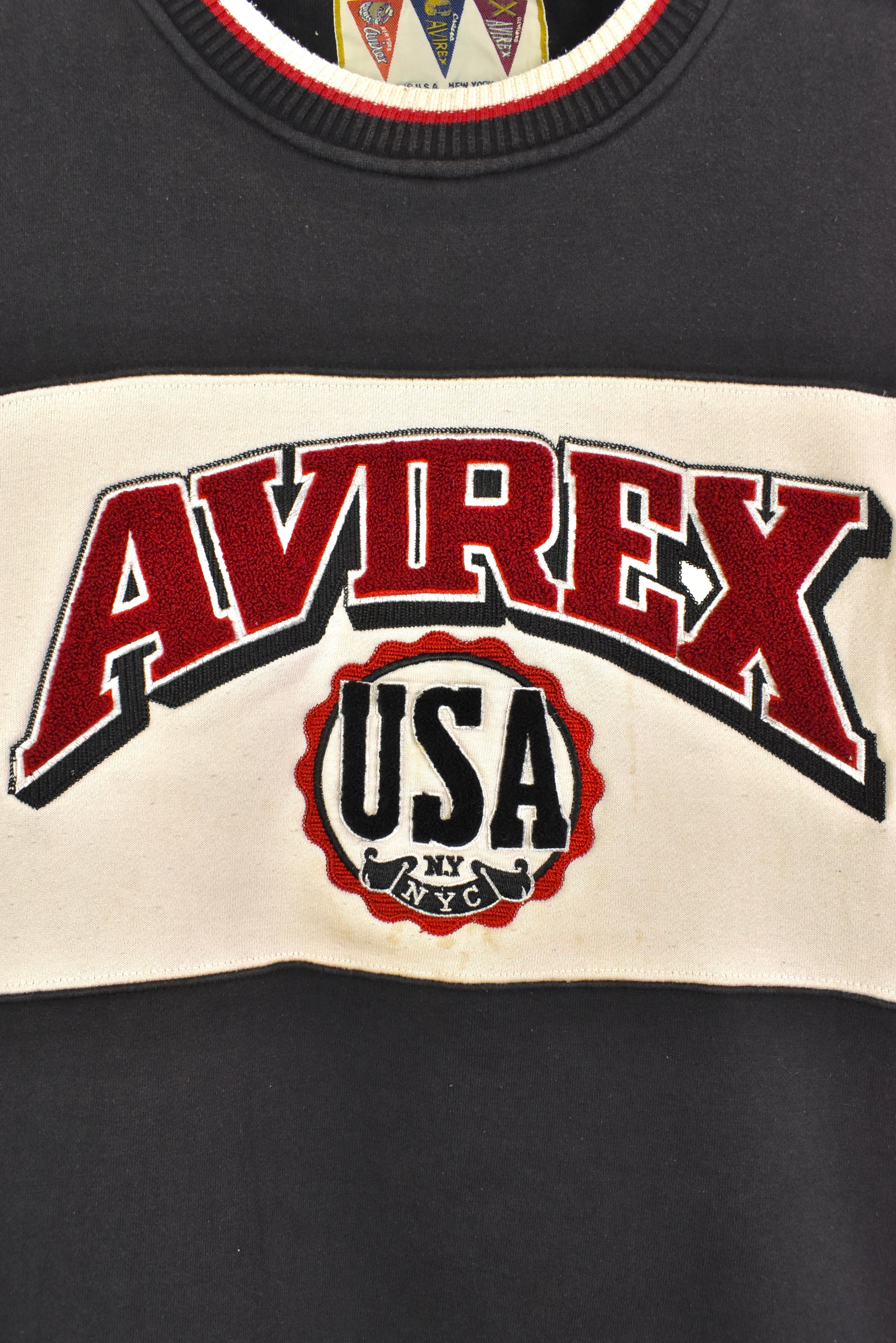 *RARE* Vintage Avirex sweatshirt, black embroidered crewneck - AU XL OTHER