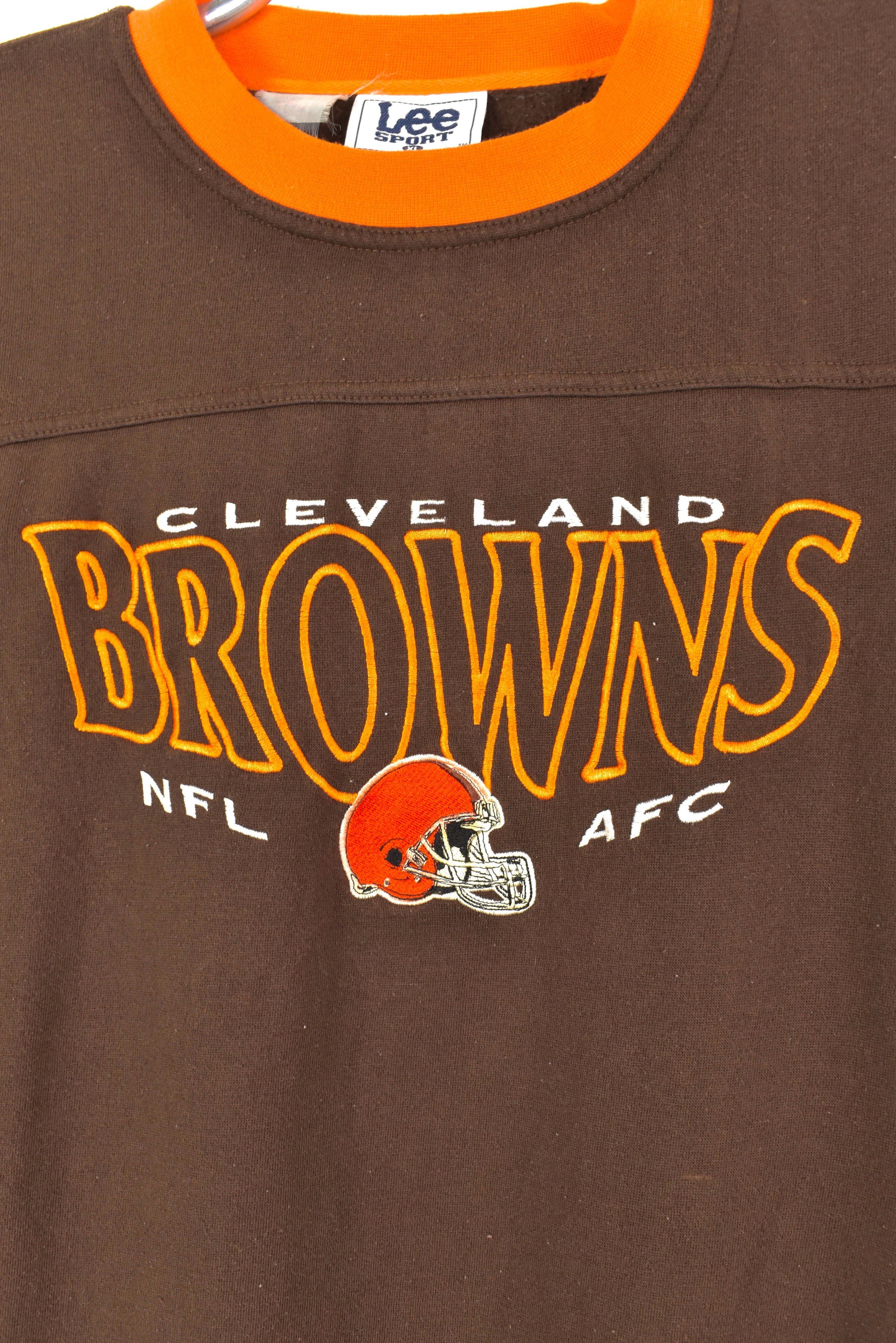 VINTAGE NFL CLEVELAND BROWNS EMBROIDERED BROWN SWEATSHIRT | XL PRO SPORT
