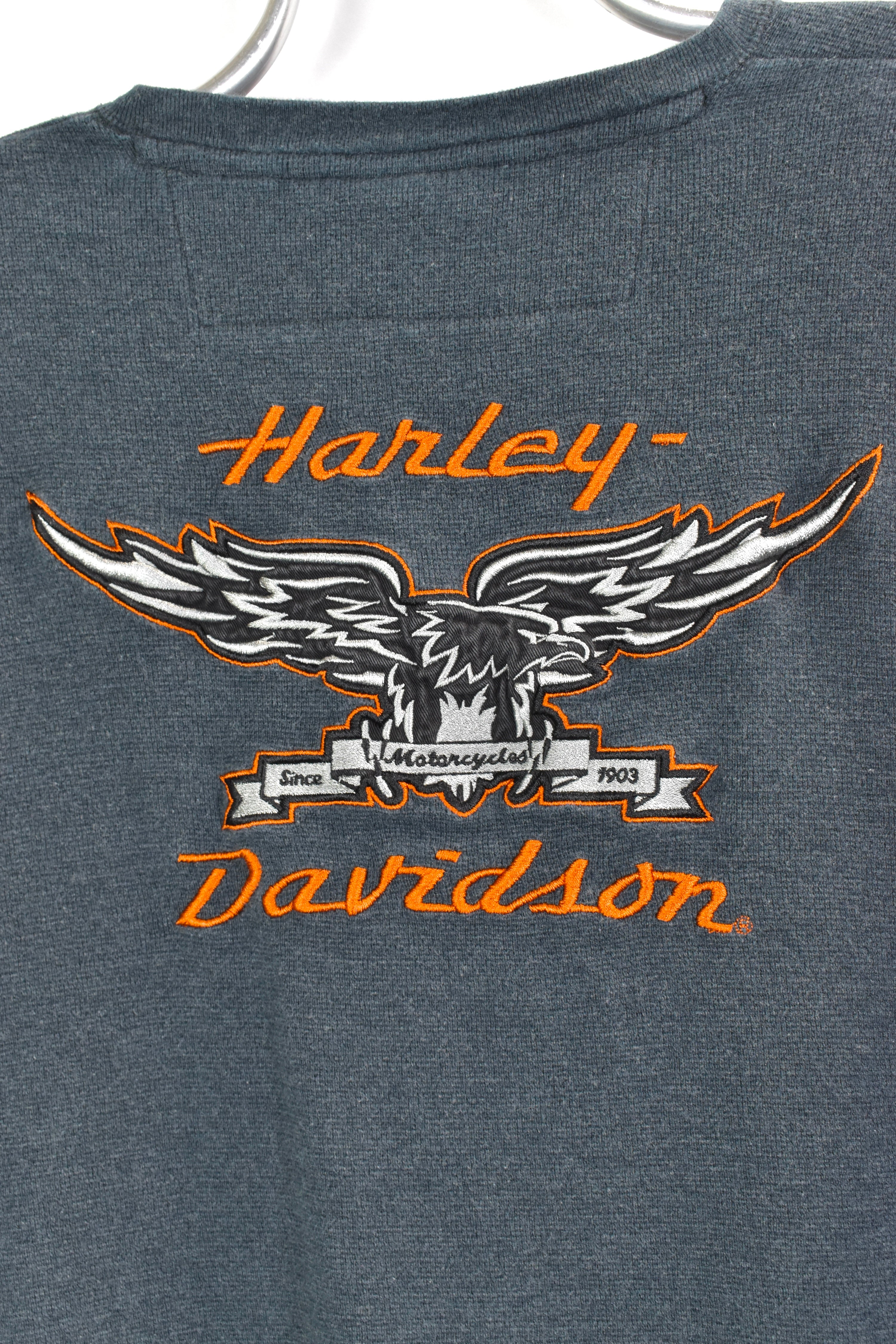 Vintage Harley Davidson embroidered grey sweatshirt | XXL HARLEY DAVIDSON
