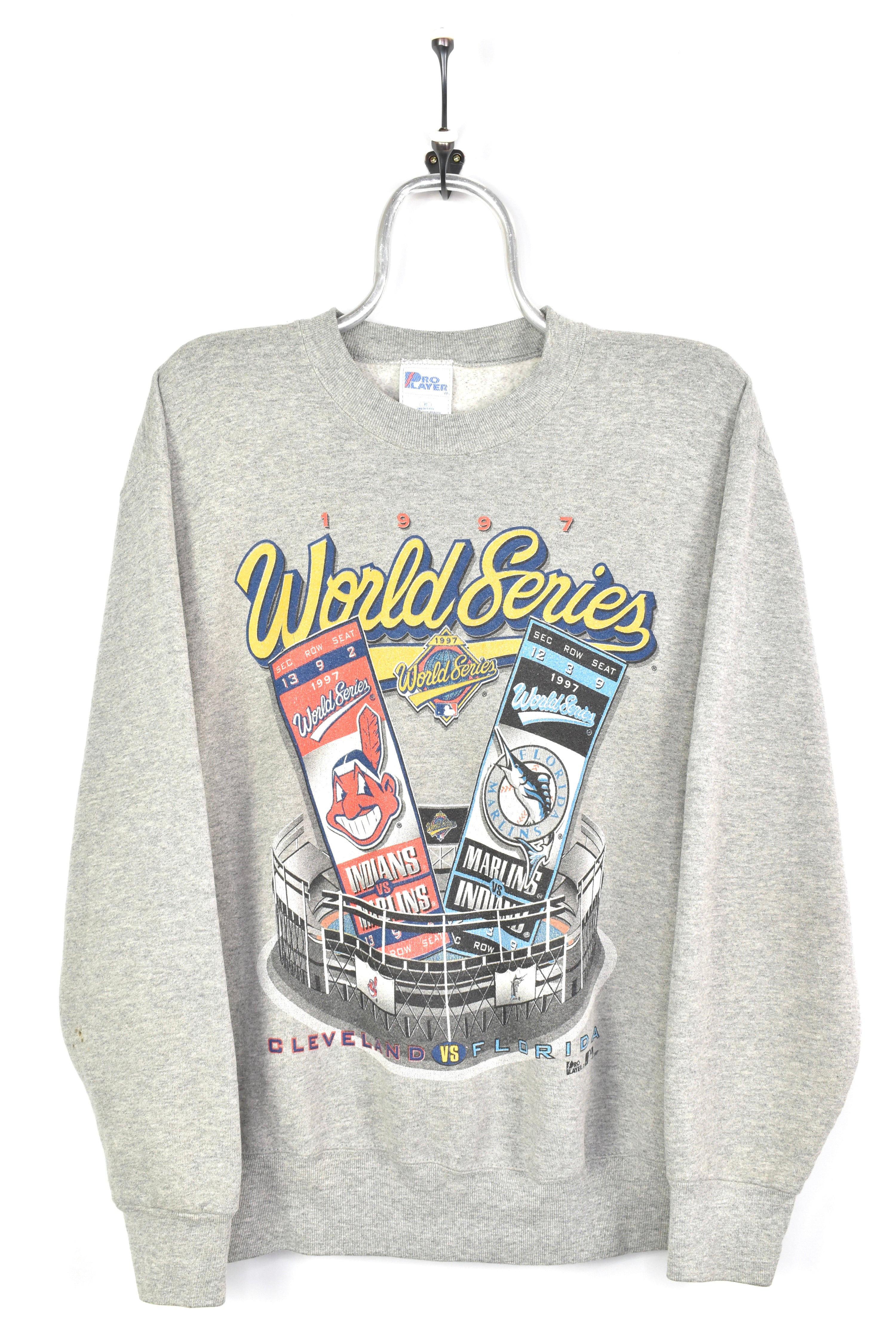 VINTAGE 1997 MLB WORLD SERIES GREY SWEATSHIRT | LARGE PRO SPORT