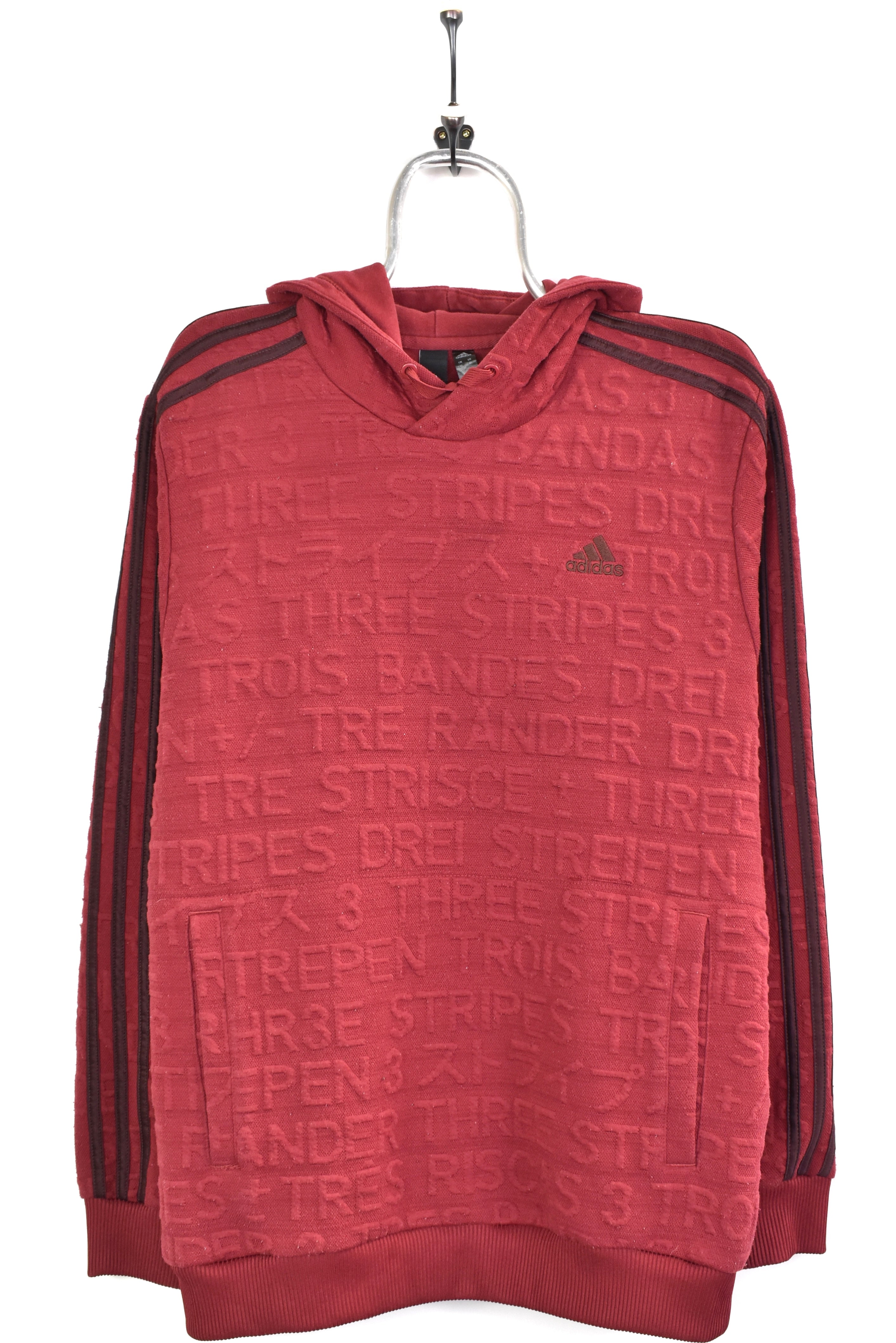 Modern Adidas embroidered burgundy hoodie | Medium ADIDAS