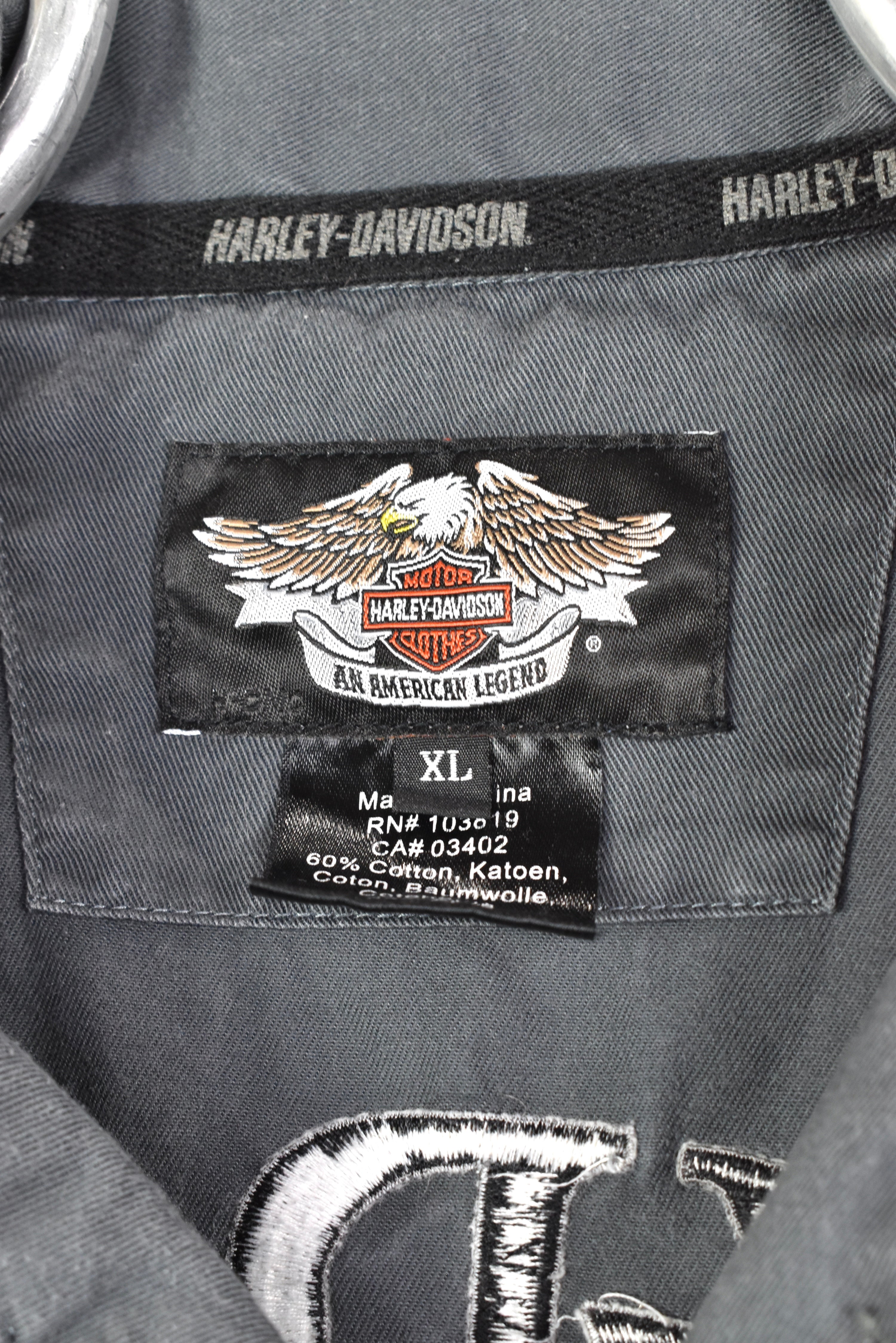 Modern Harley Davidson shirt, button up collared embroidered tee - AU XL HARLEY DAVIDSON