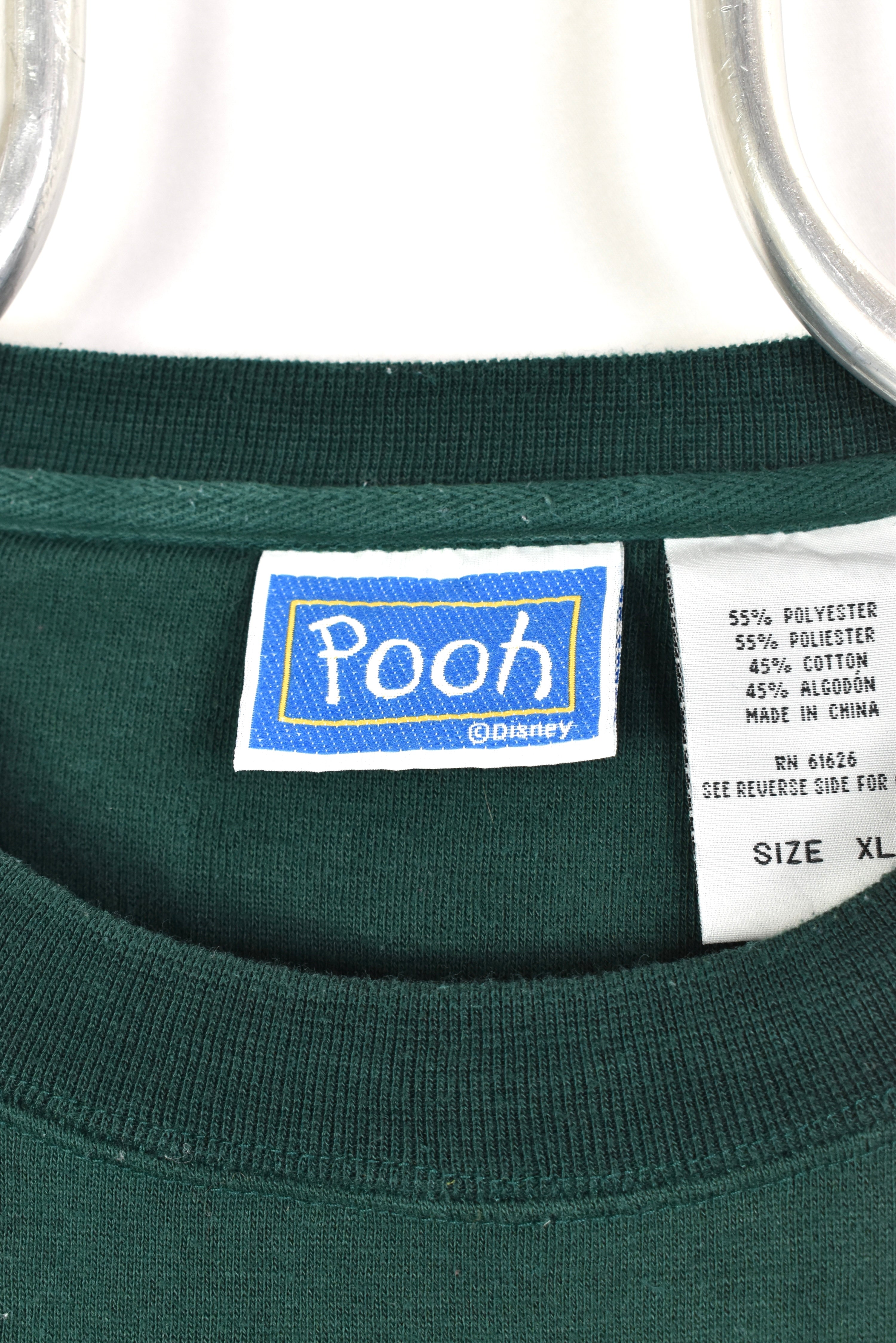 Vintage Women's Disney sweatshirt, Winnie the Pooh embroidered crewneck - XL, striped DISNEY / CARTOON