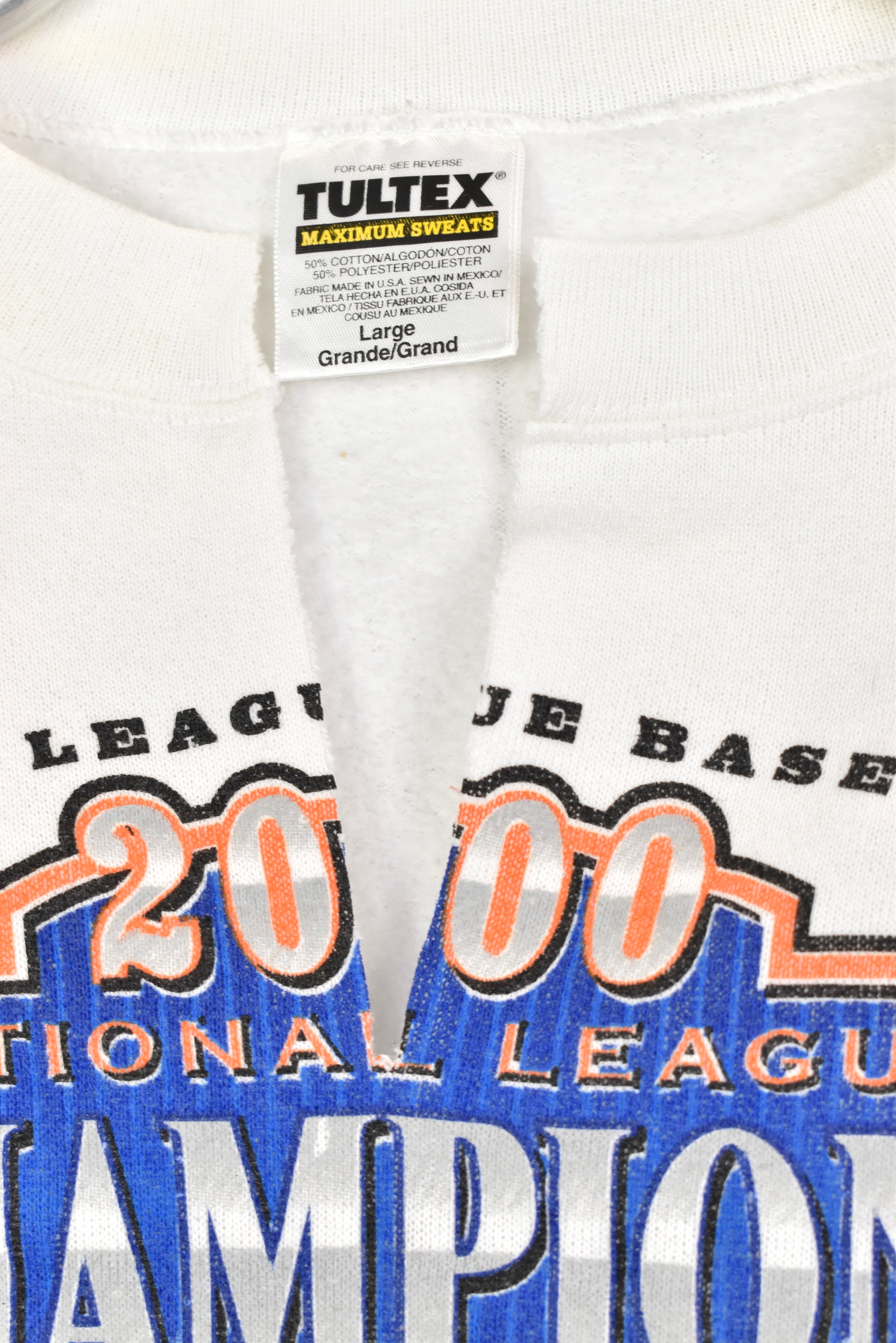 Vintage MLB 2000 World Series New York Mets white sweatshirt | Large PRO SPORT
