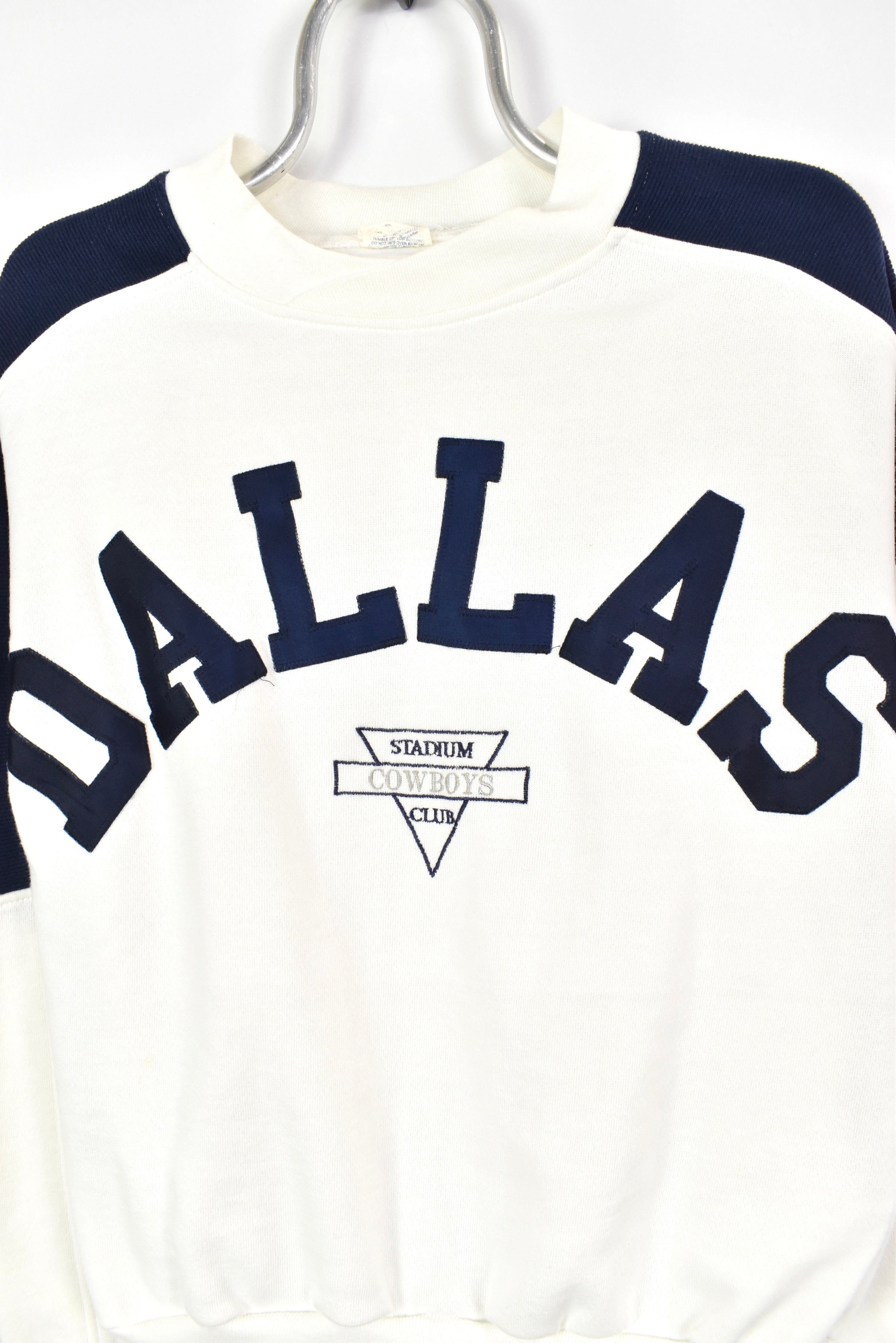 VINTAGE NFL DALLAS COWBOYS WHITE SWEATSHIRT | SMALL PRO SPORT
