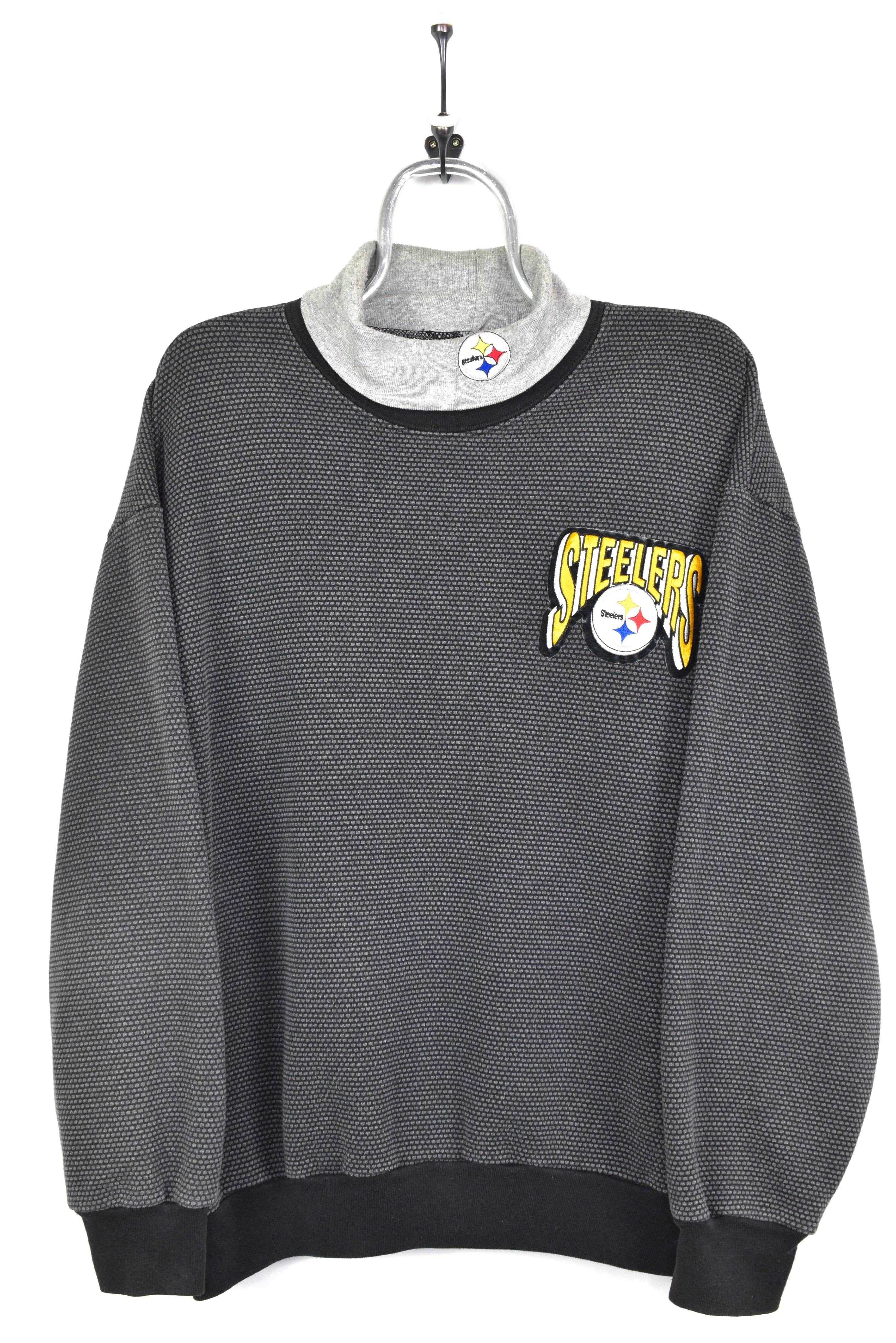 VINTAGE NFL PITTSBURGH STEELERS EMBROIDERED TURTLE NECK SWEATSHIRT | XL PRO SPORT