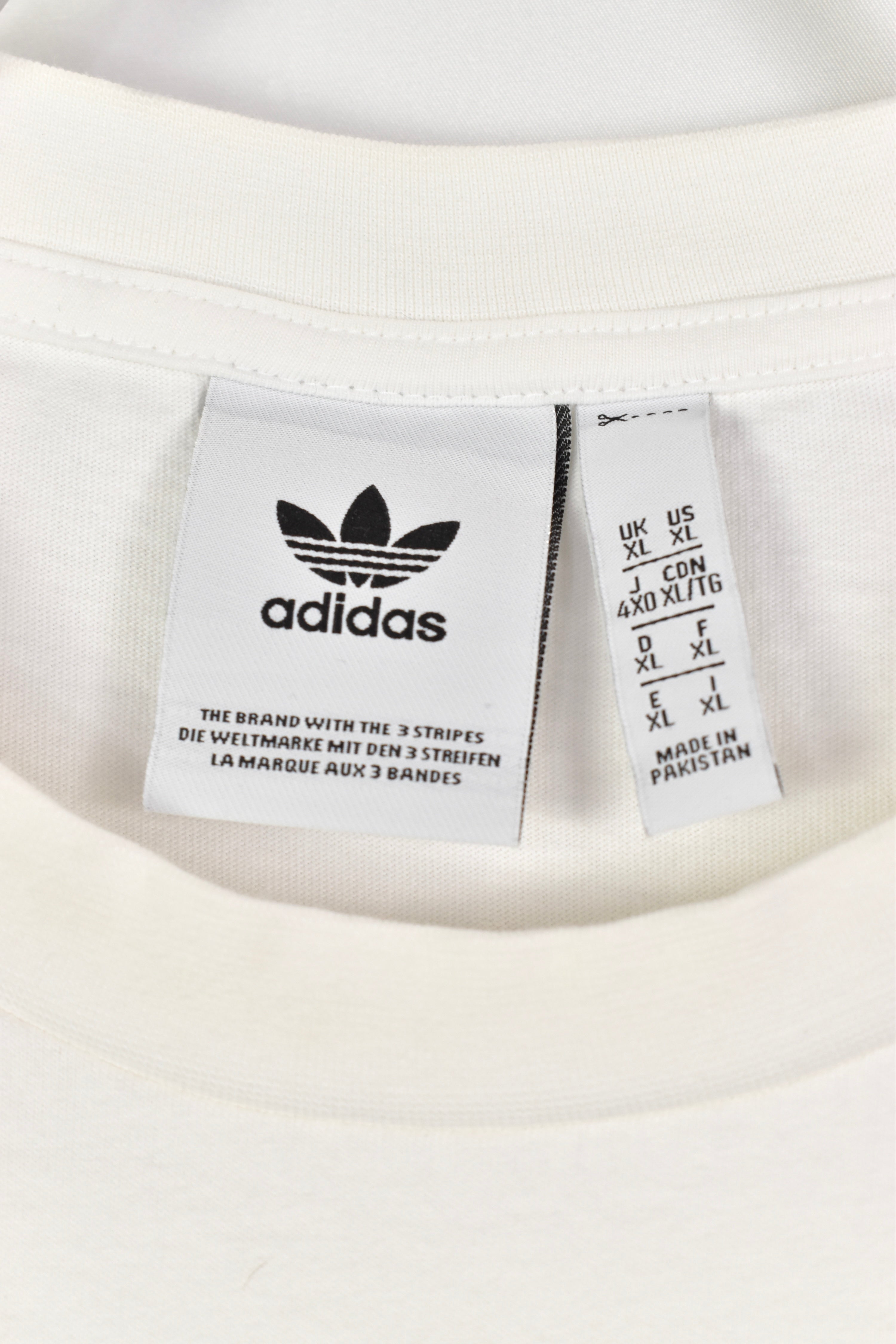 Vintage Adidas shirt, embroidered tee - large, white ADIDAS