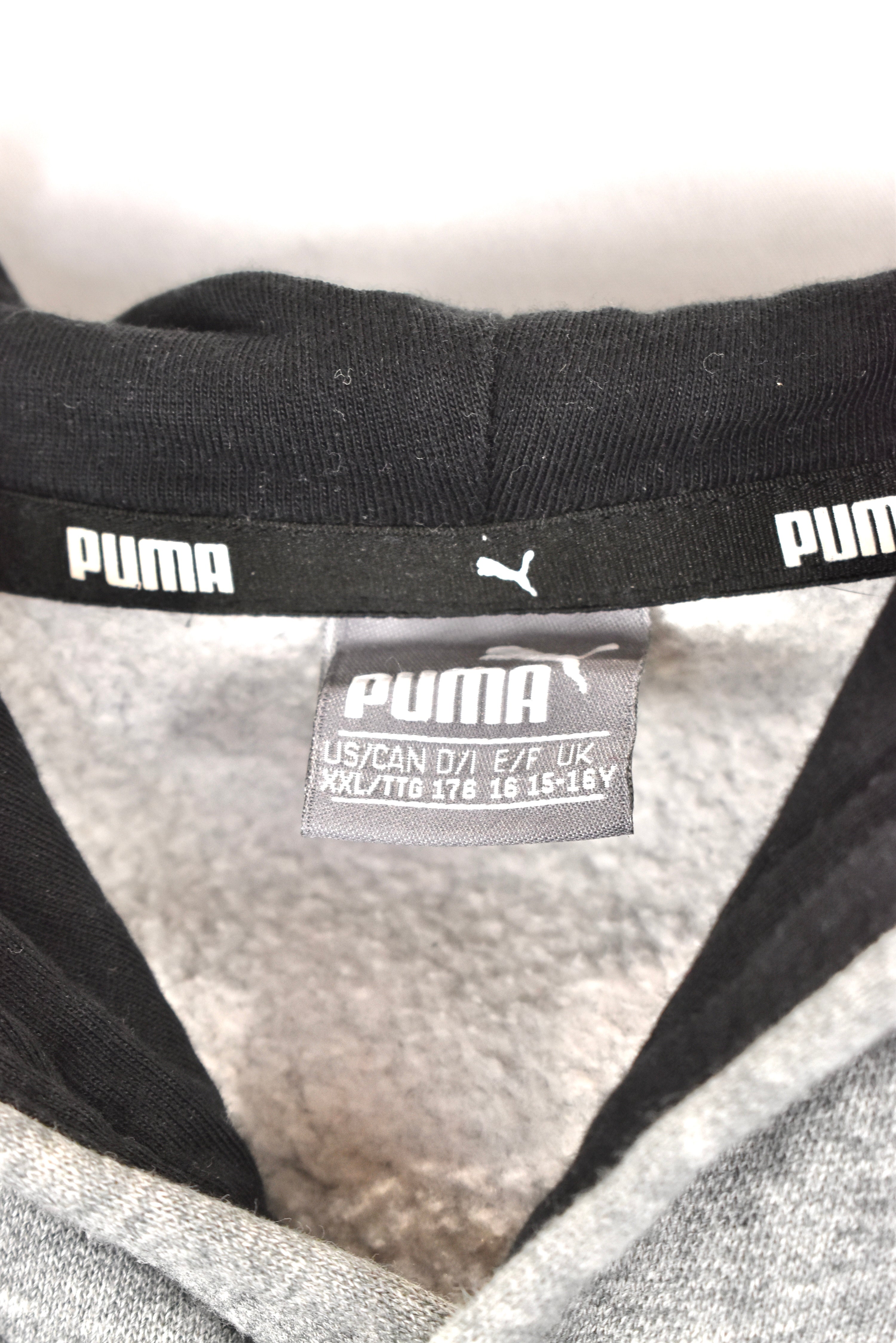 Modern Puma hoodie, grey graphic sweatshirt - AU M PUMA