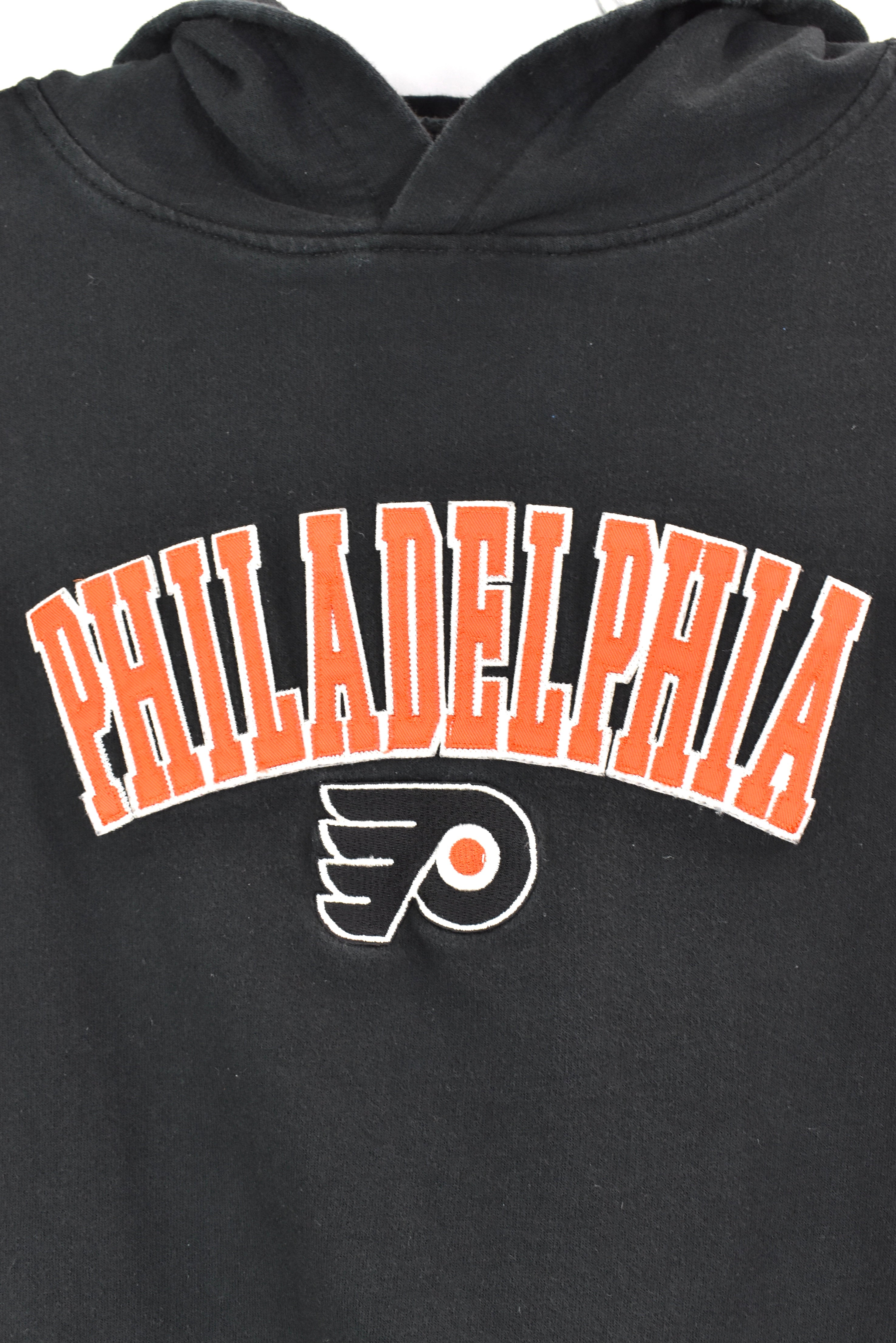 VINTAGE NHL PHILADELPHIA FLYERS EMBROIDERED BLACK HOODIE | MEDIUM PRO SPORT