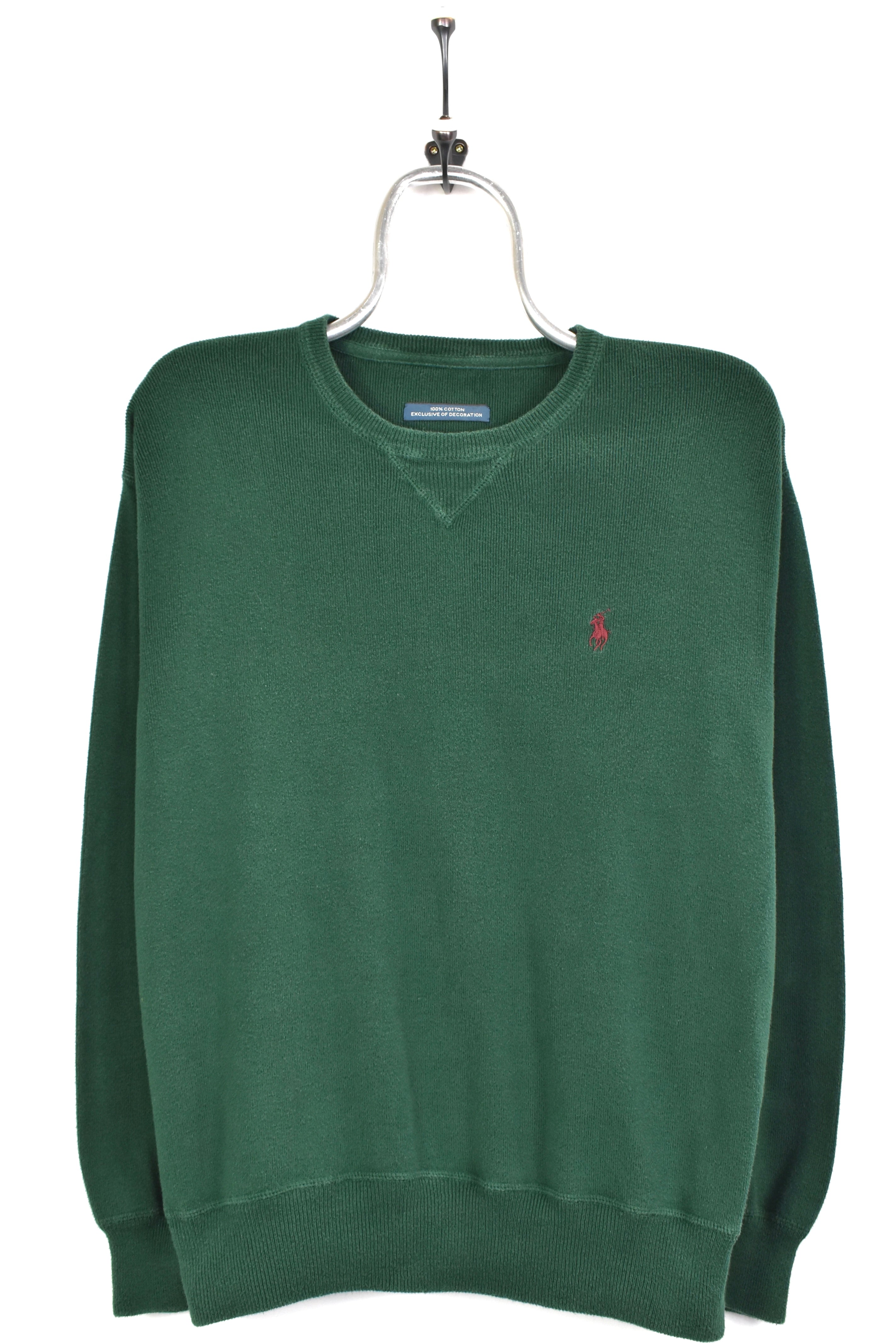 Vintage Ralph Lauren embroidered knit green sweatshirt | Medium RALPH LAUREN