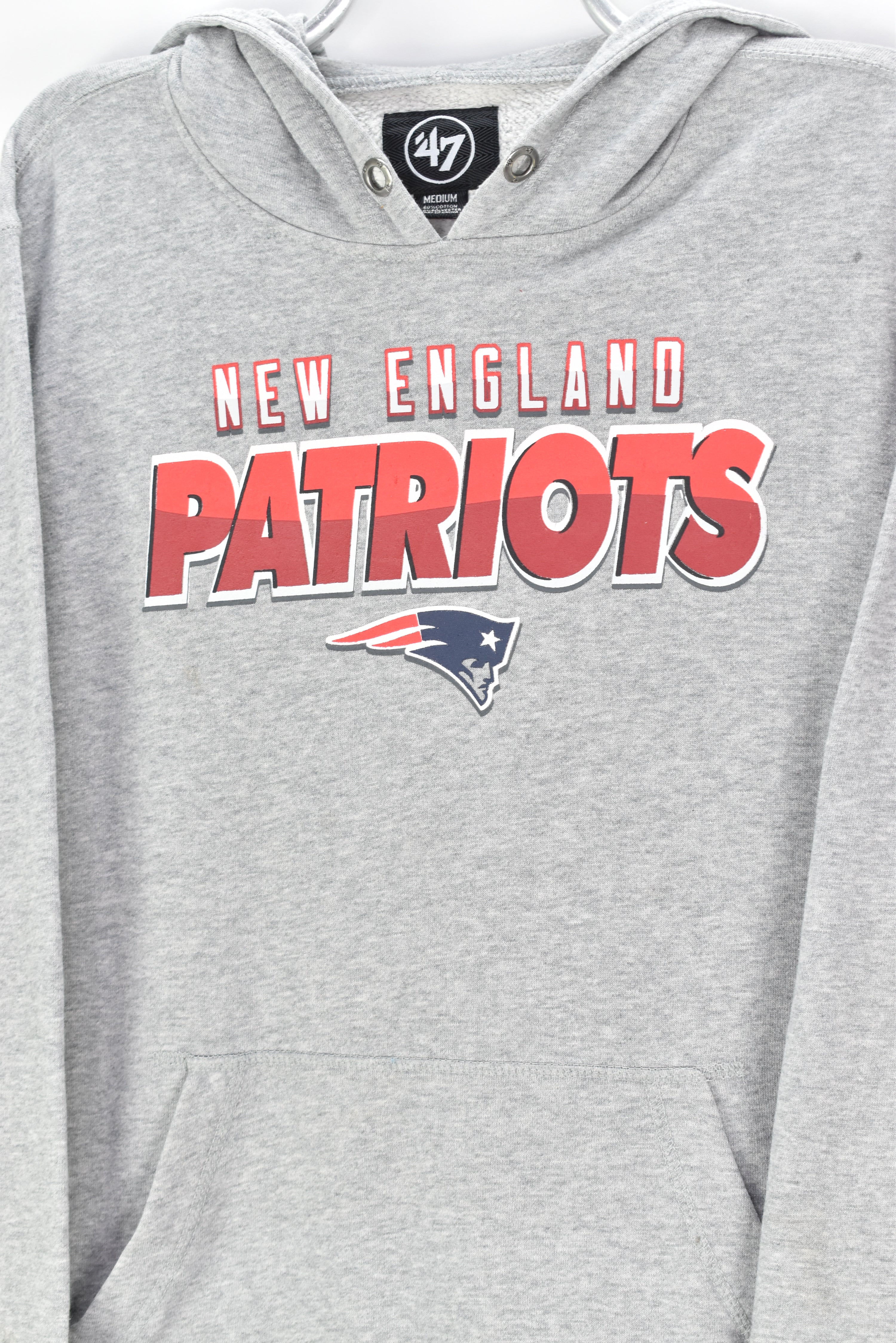VINTAGE NFL NEW ENGLAND PATRIOTS GREY HOODIE | MEDIUM PRO SPORT