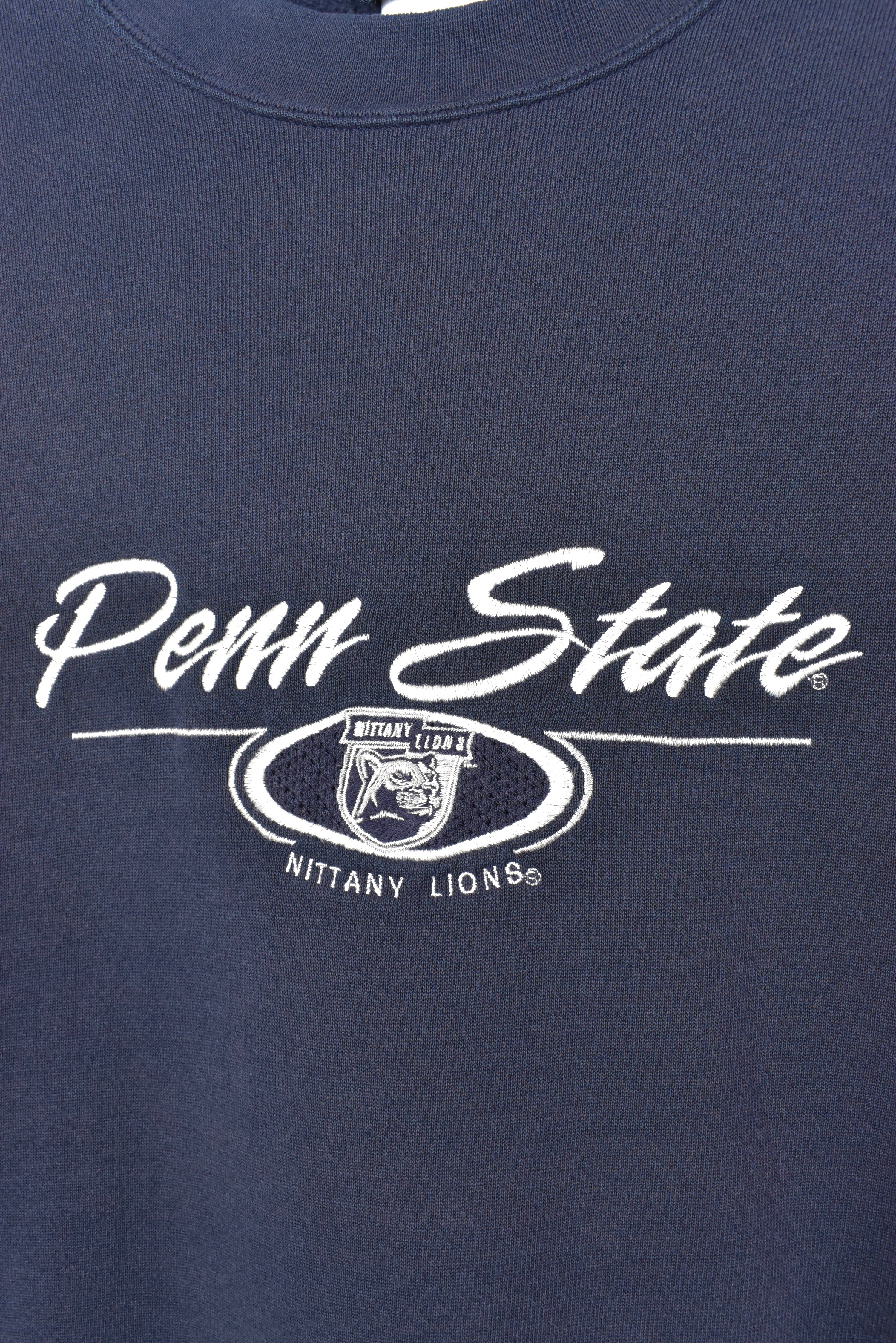 VINTAGE PENN STATE UNIVERSITY EMBROIDERED NAVY SWEATSHIRT | LARGE COLLEGE