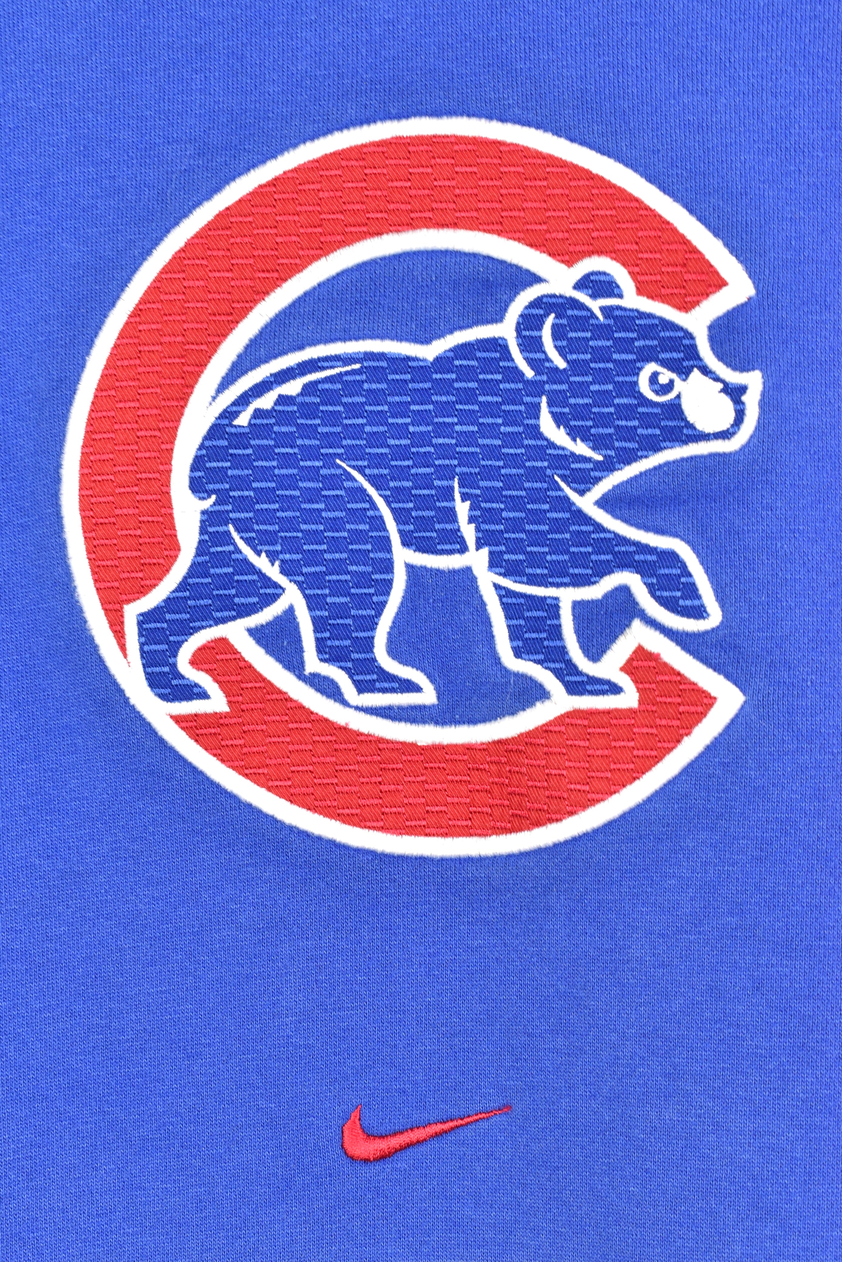 Vintage nike mlb chicago cubs embroidered blue hoodie | large PRO SPORT