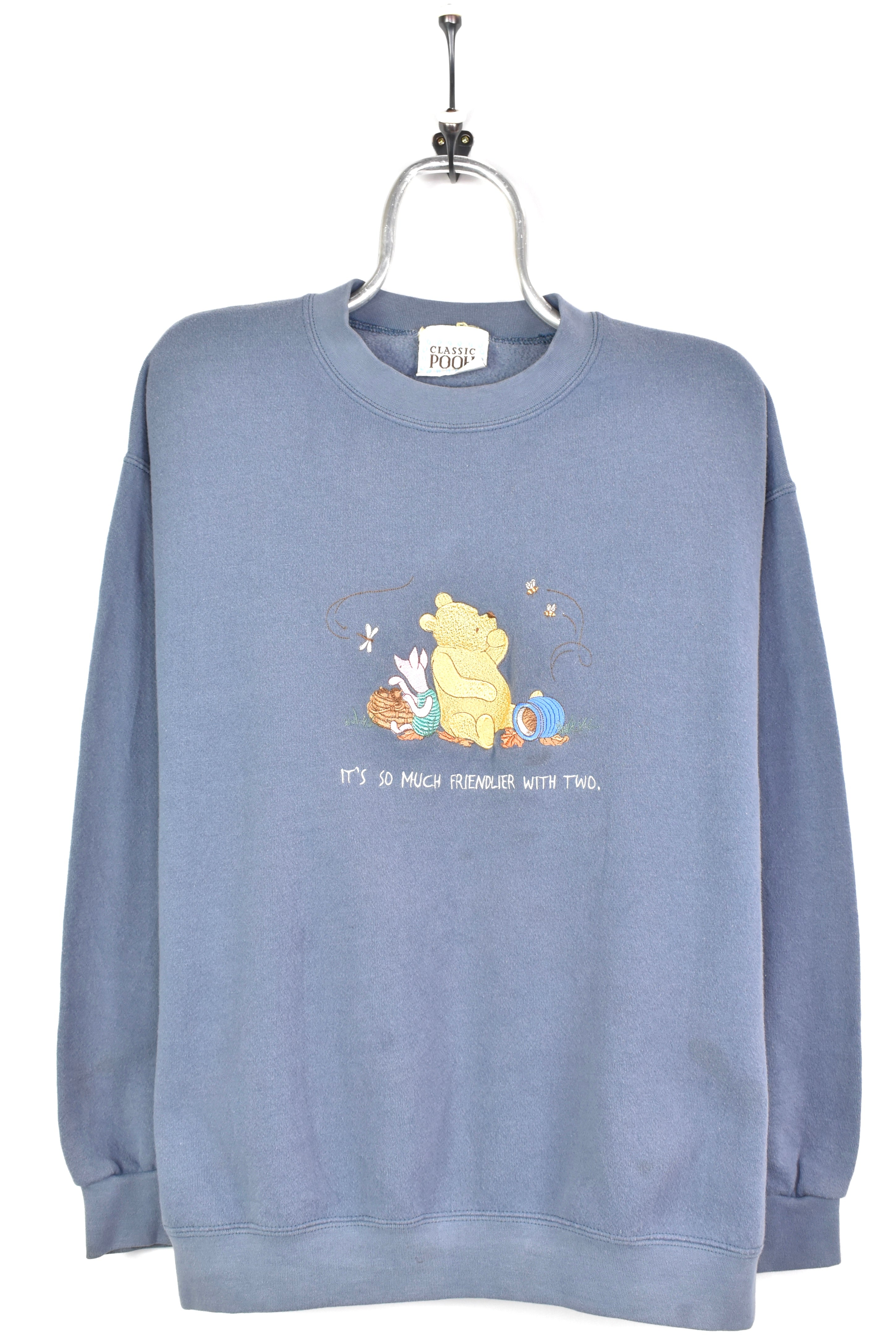 VINTAGE DISNEY POOH EMBROIDERED BLUE SWEATSHIRT | XL DISNEY / CARTOON