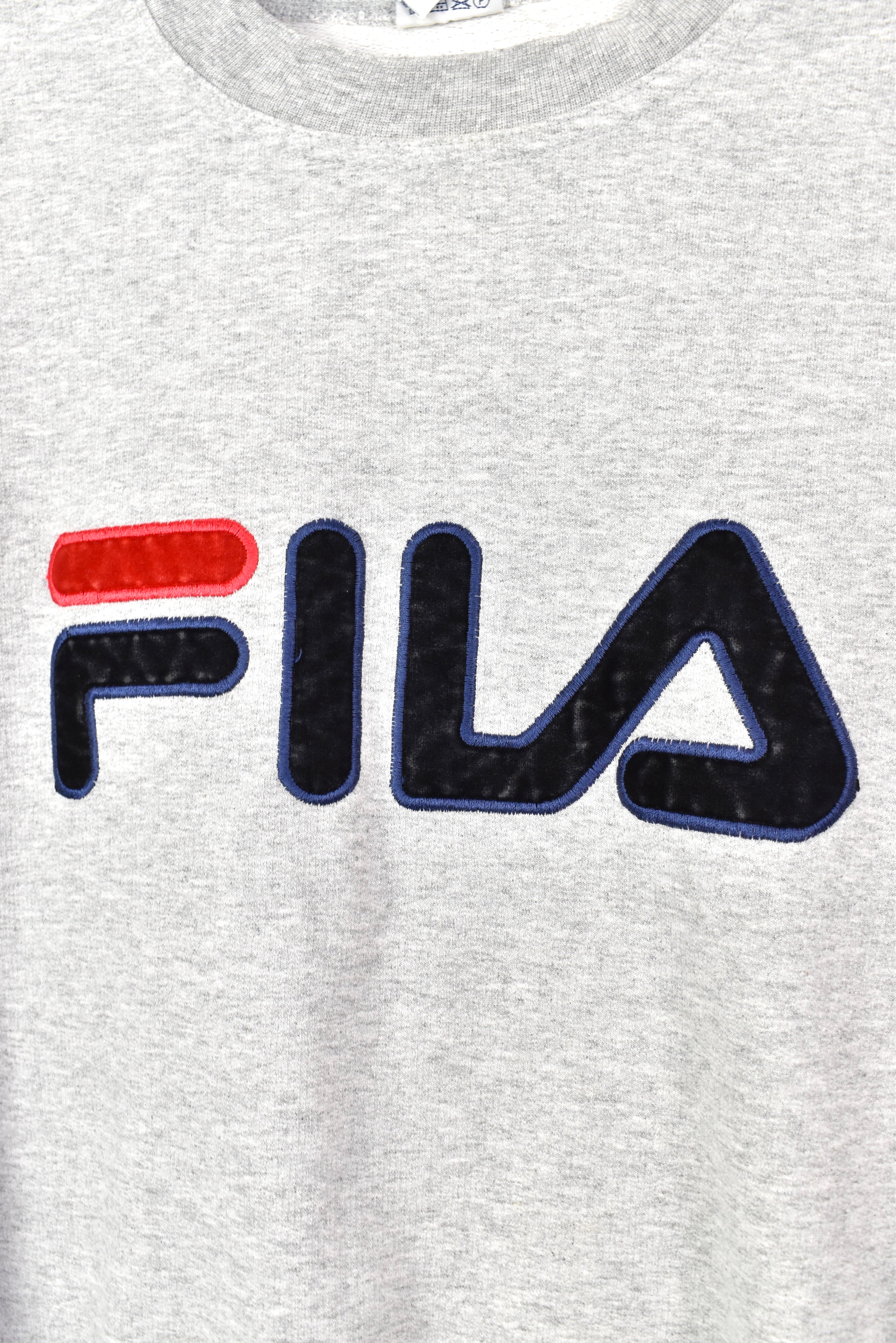 VINTAGE FILA EMBROIDERED GREY SWEATSHIRT | MEDIUM FILA