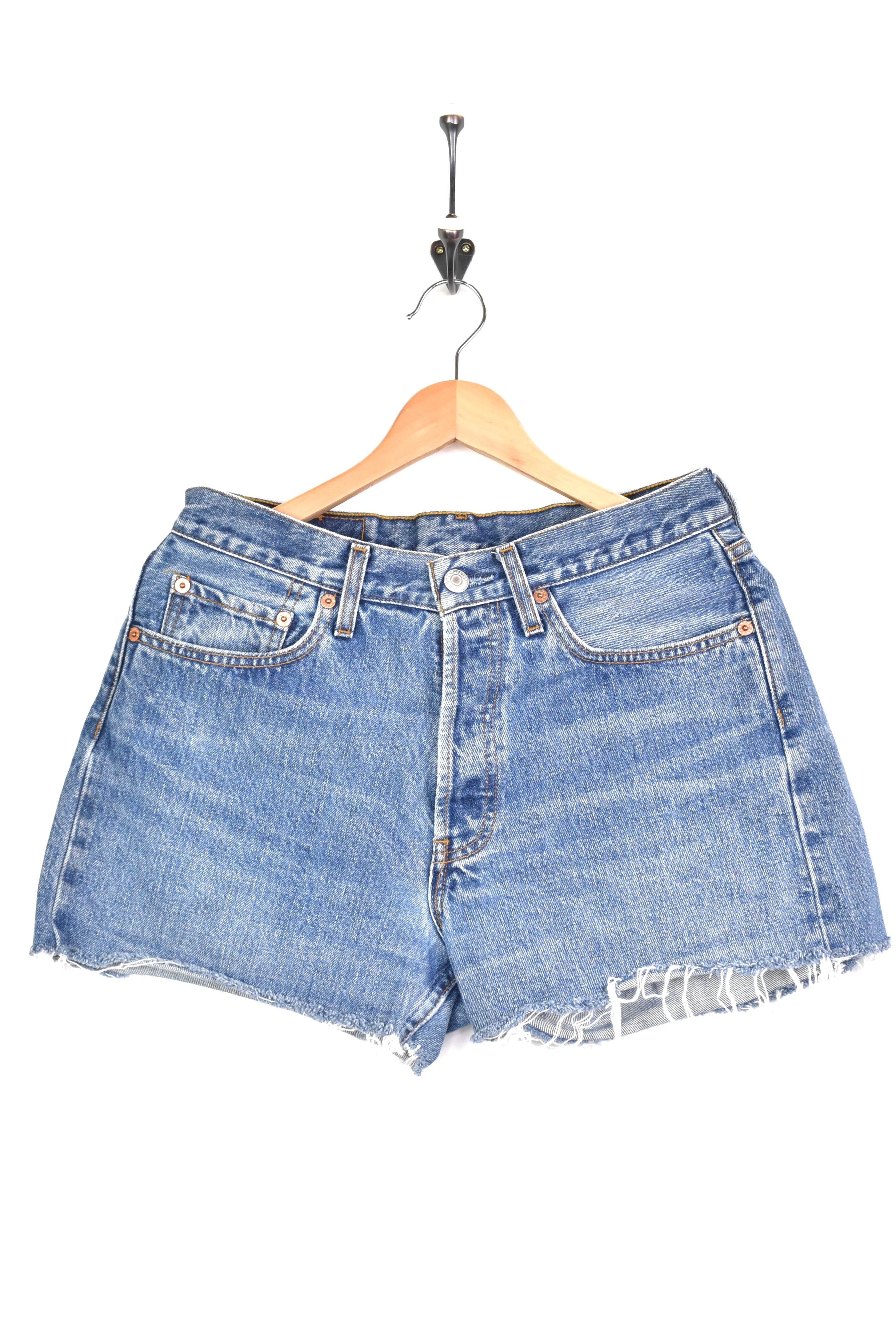Women's modern Levi's shorts, rework denim jeans - blue, W30" LEVIS