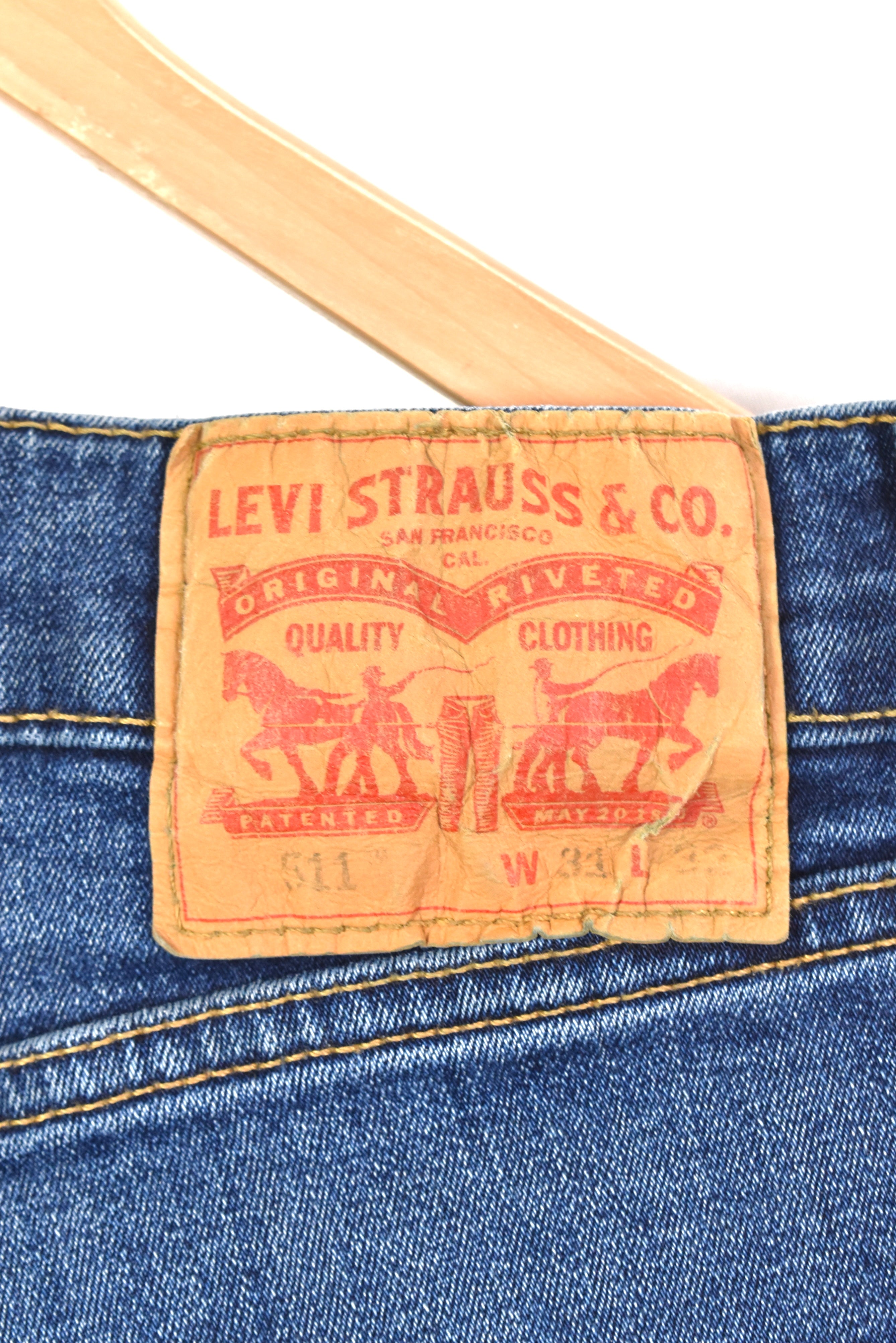 Women's modern Levi's shorts, rework denim jeans - blue, W31" LEVIS