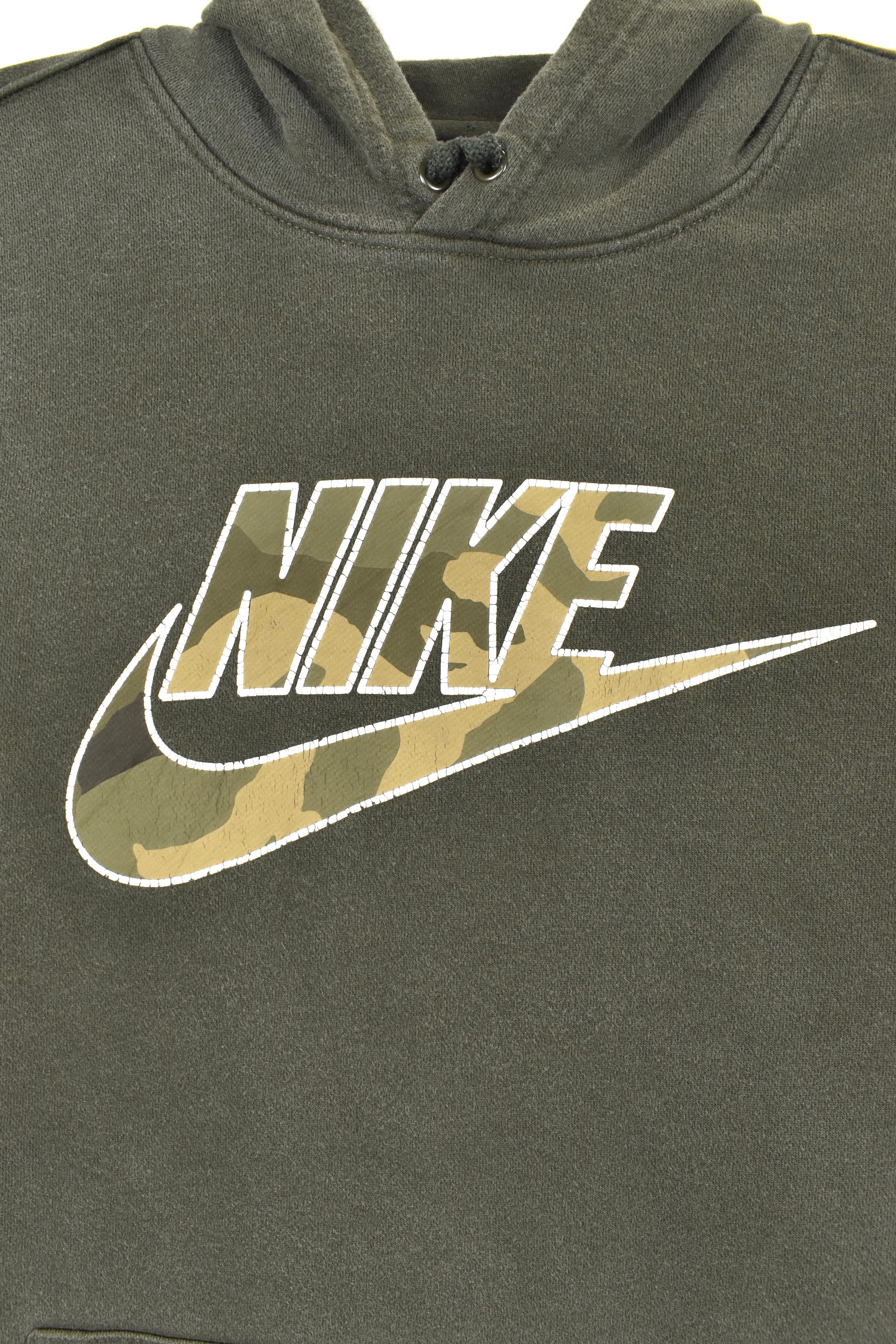 Vintage Nike hoodie, green graphic sweatshirt - AU Large NIKE