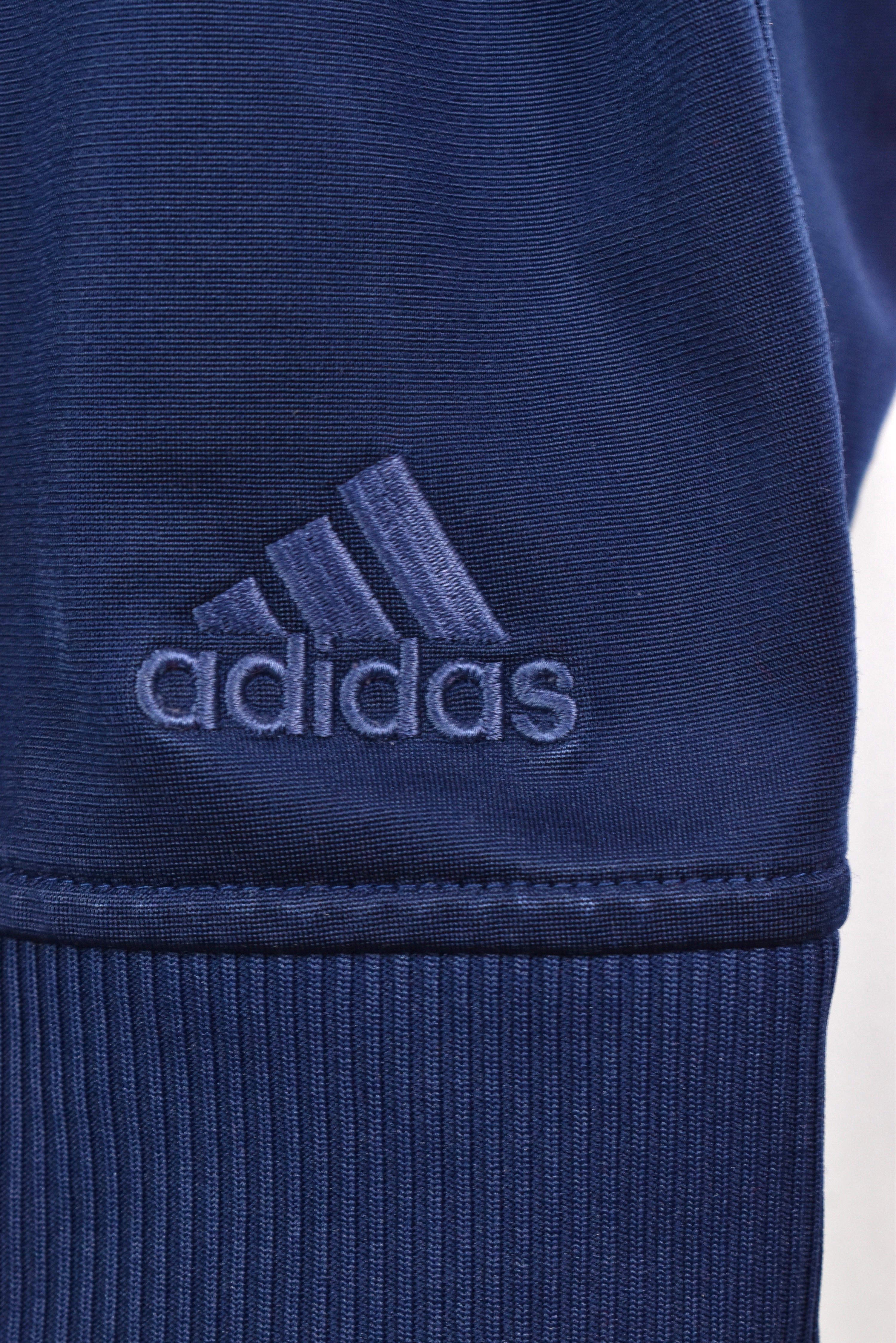 VINTAGE ADIDAS EMBROIDERED NAVY TRACK JACKET | XL ADIDAS