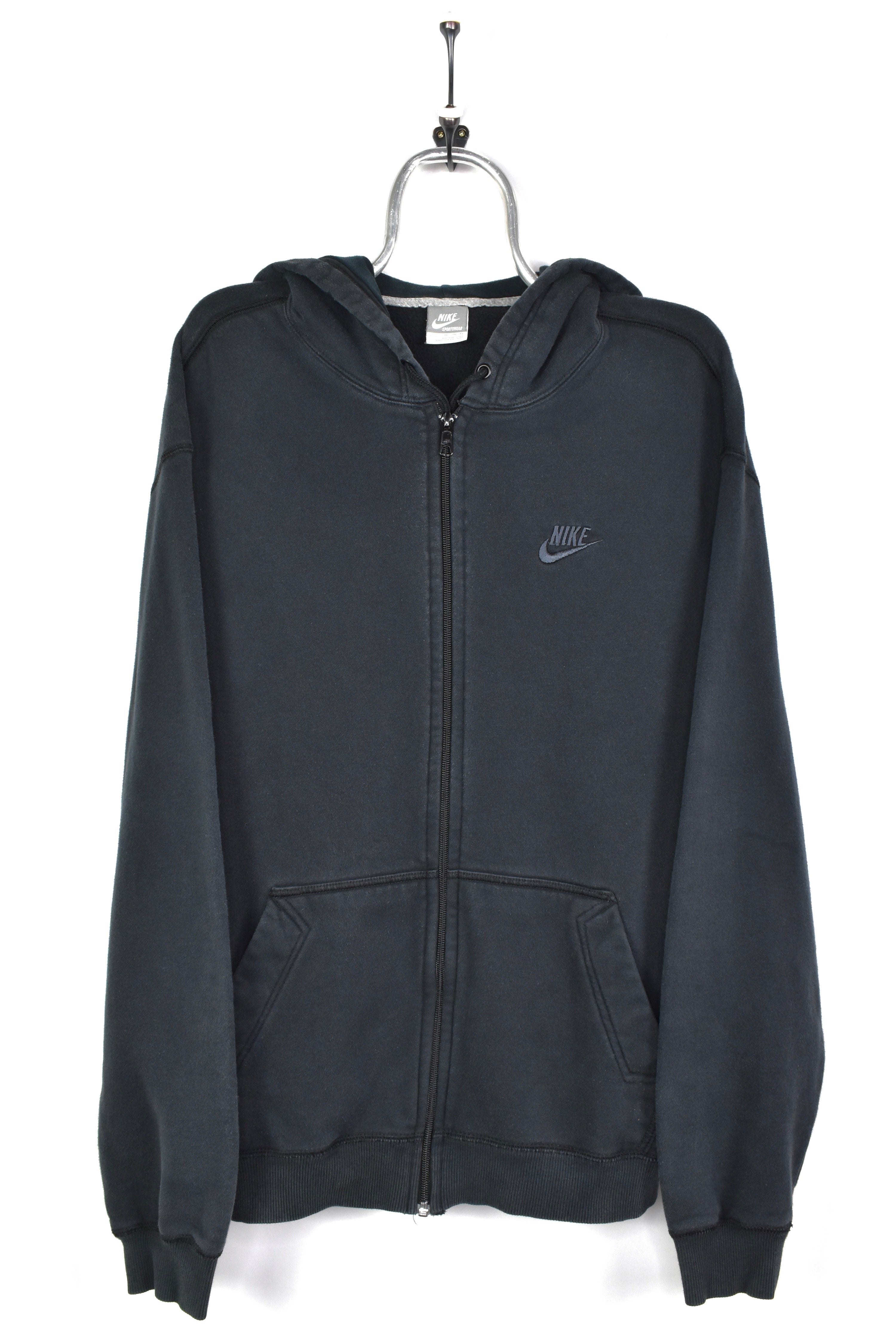 VINTAGE NIKE EMBROIDERED BLACK HOODIE | XXL NIKE