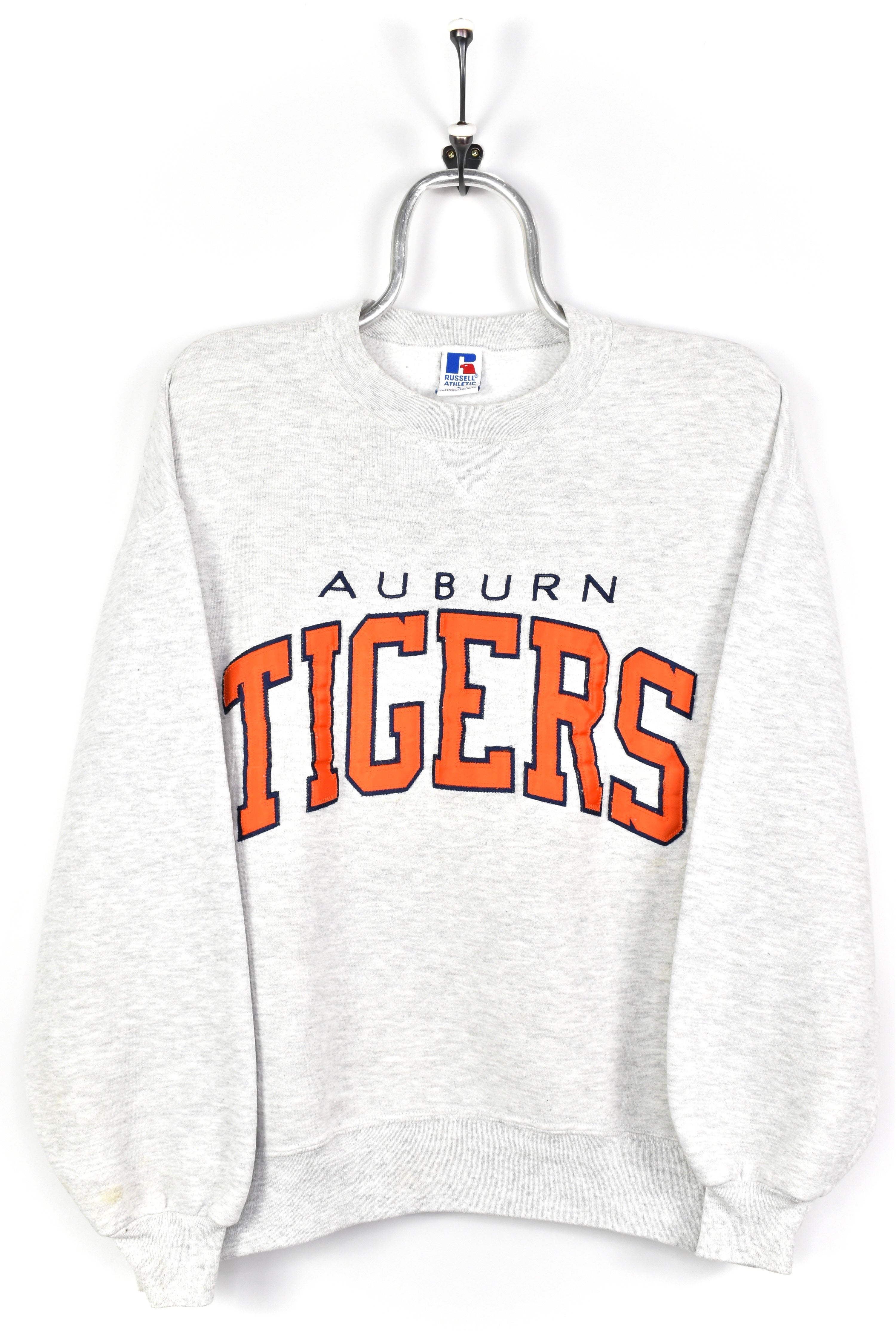 VINTAGE AUBURN UNIVERSITY EMBROIDERED GREY SWEATSHIRT | LARGE COLLEGE