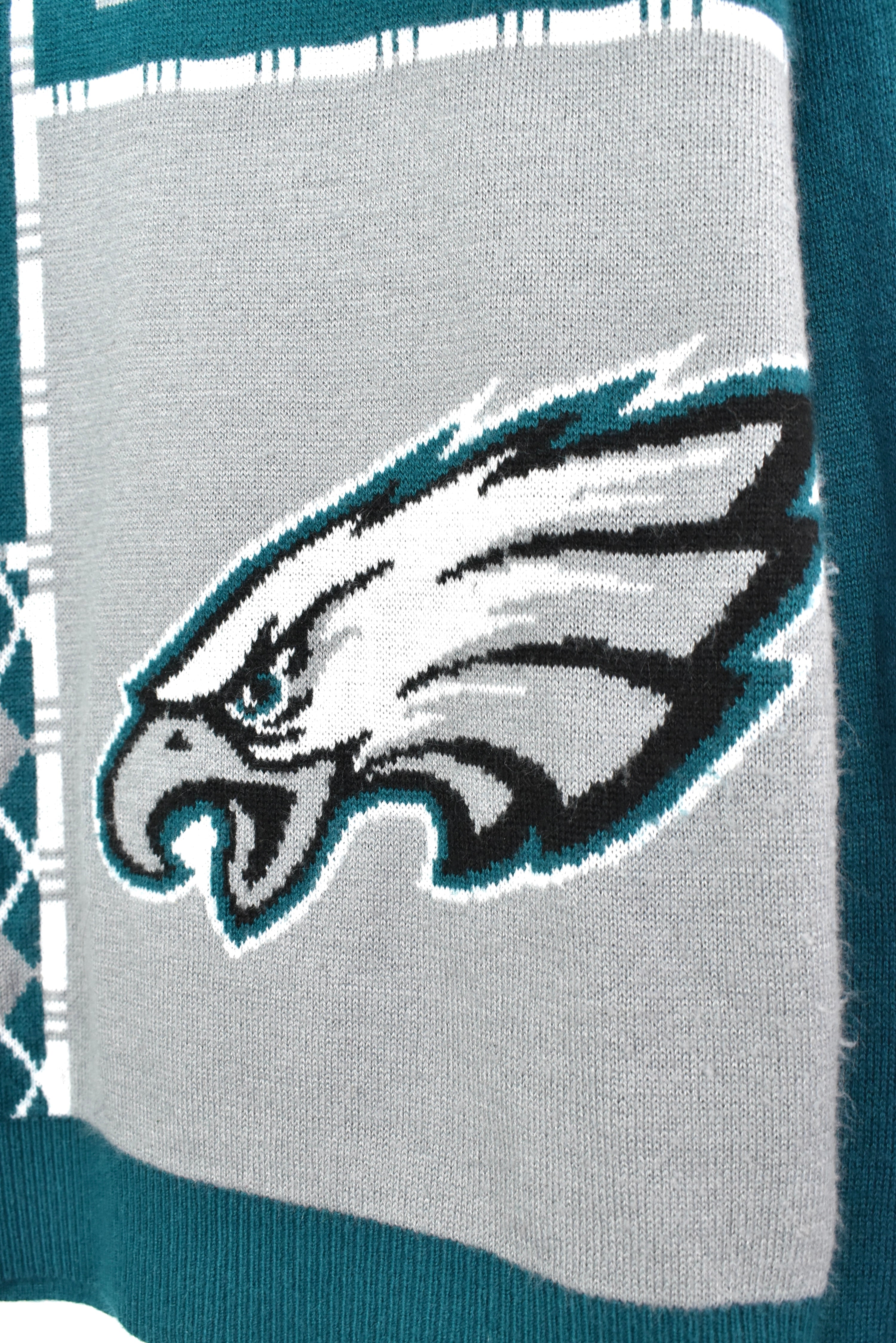Modern Philadelphia eagles sweatshirt, Christmas graphic knit crewneck - large, green PRO SPORT