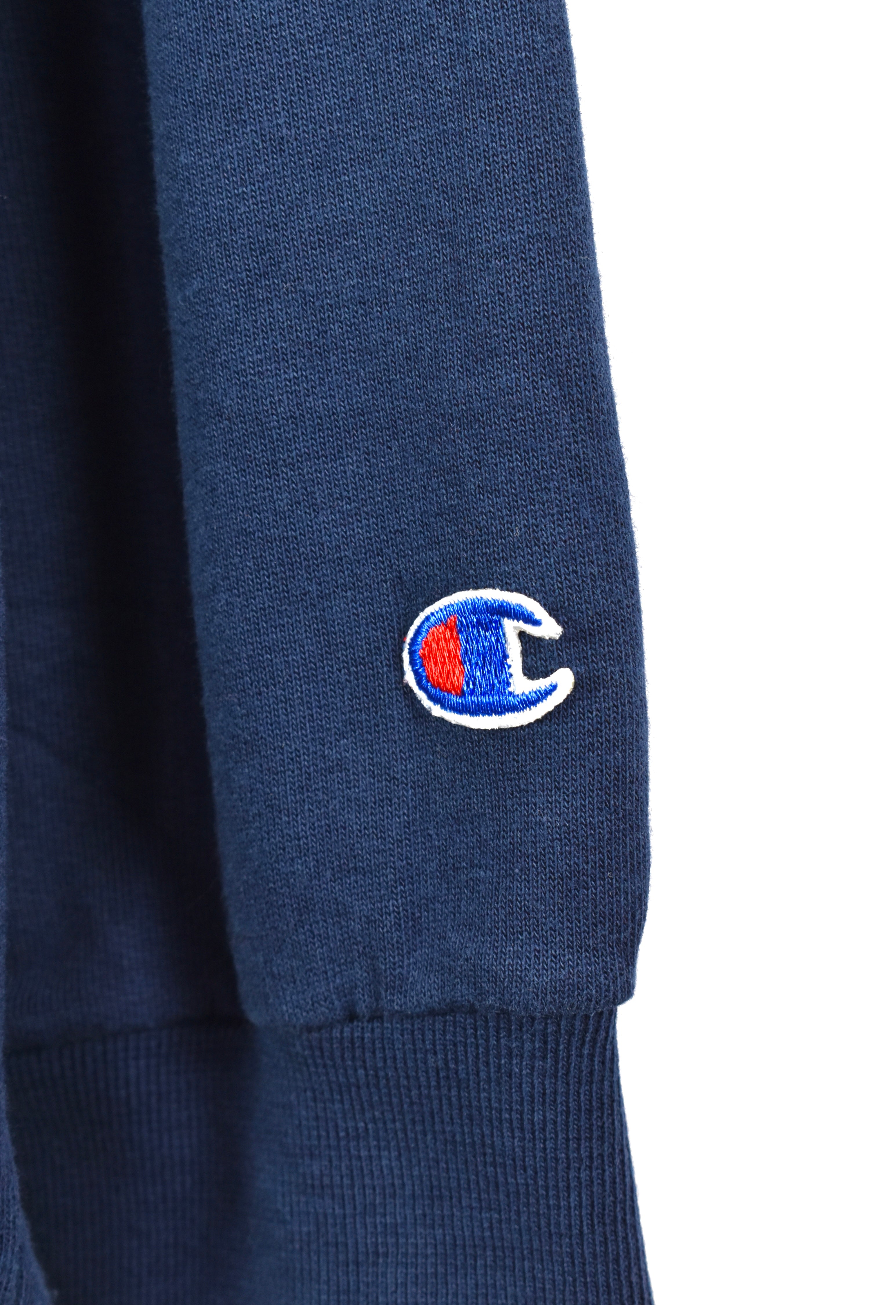 VINTAGE CHAMPION EMBROIDERED NAVY 1/4 ZIP SWEATSHIRT | LARGE CHAMPION