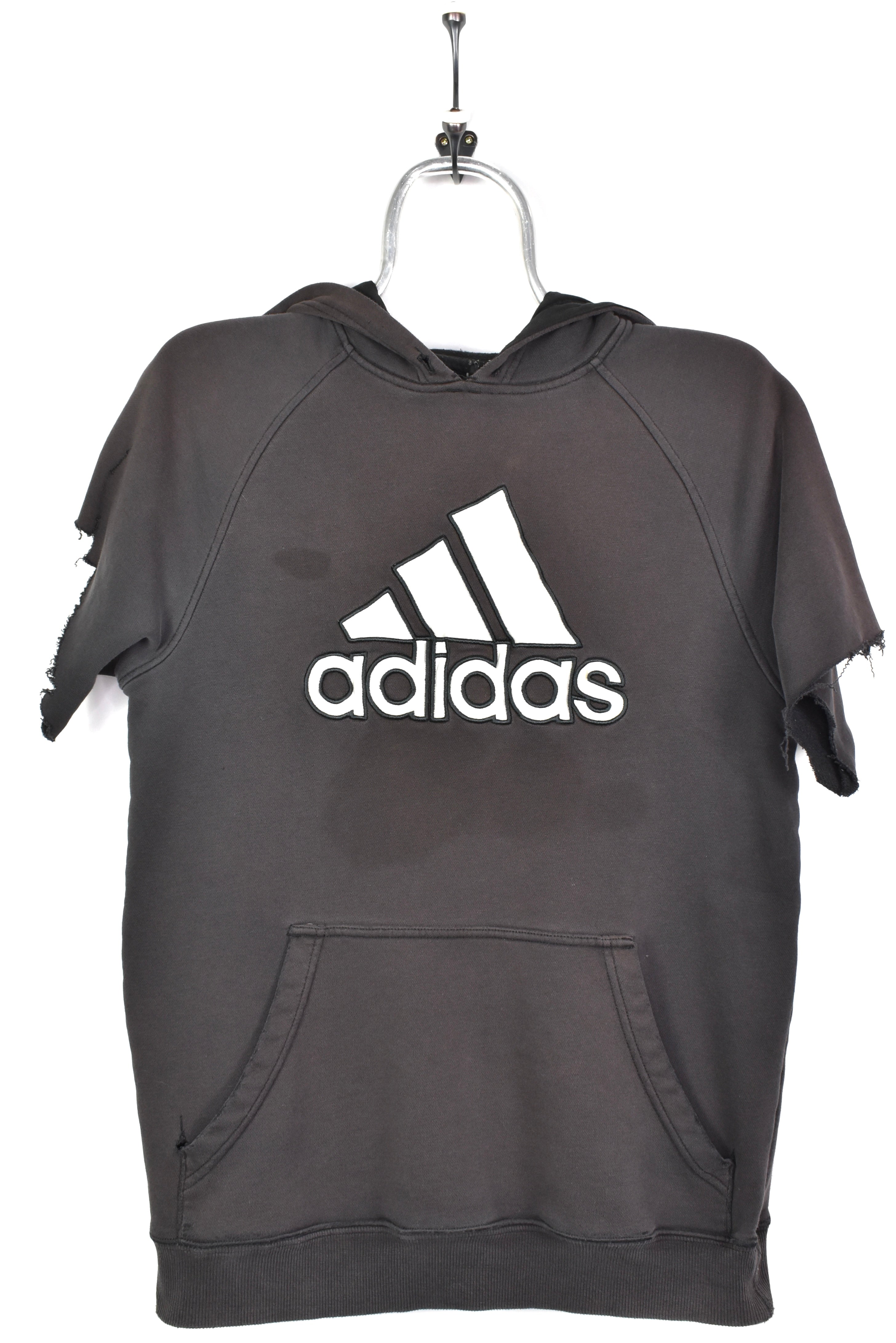 VINTAGE ADIDAS EMBROIDERED BROWN HOODIE | SMALL ADIDAS